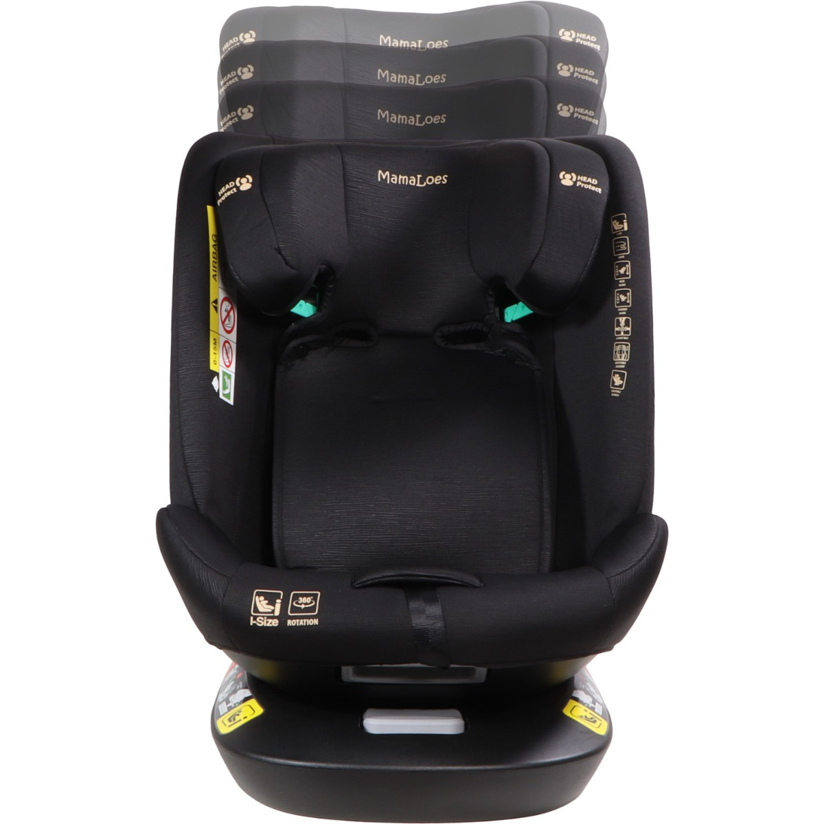 MamaLoes Sef Zwart 40-150 cm 360° i-Size Autostoel