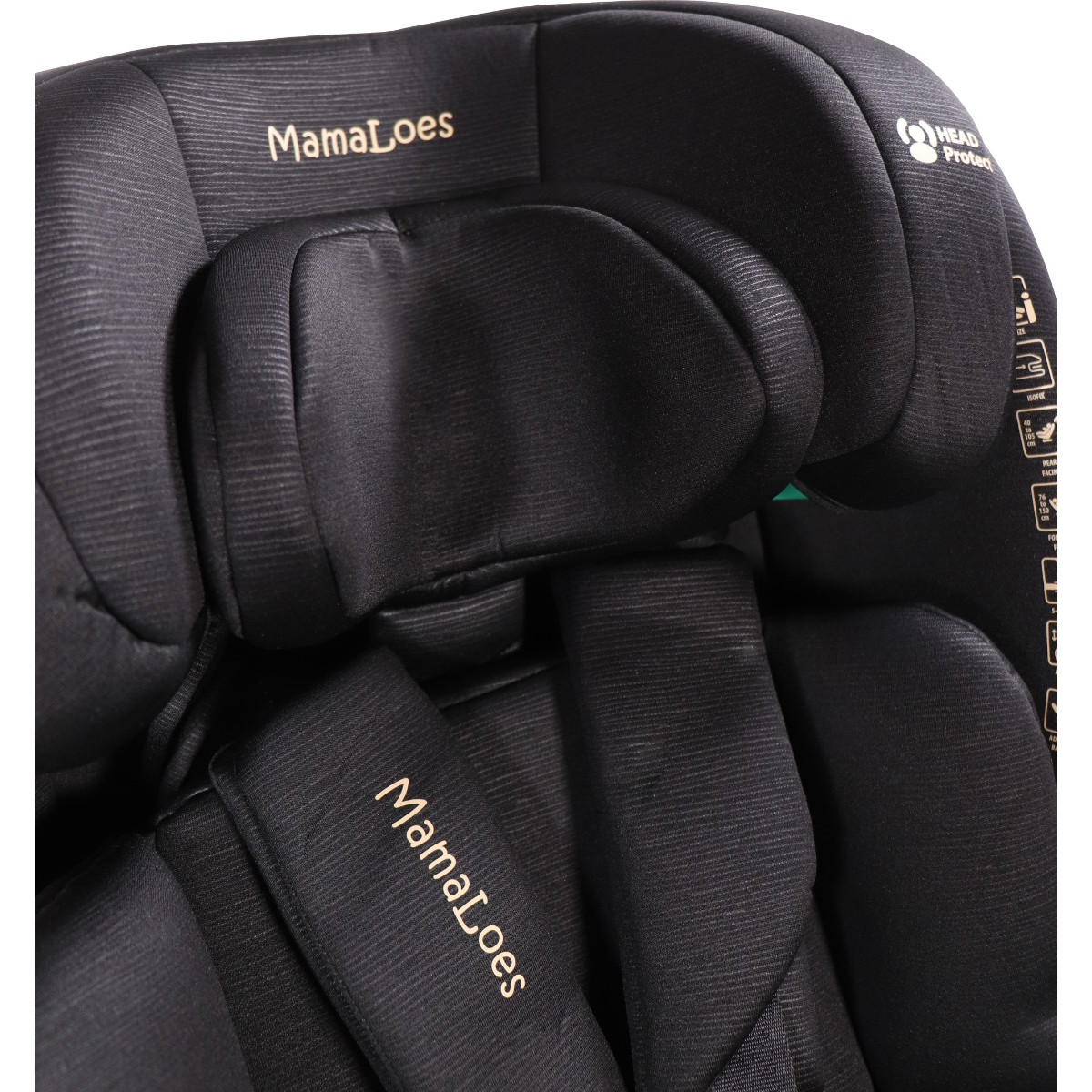 MamaLoes Sef Zwart 40-150 cm 360° i-Size Autostoel