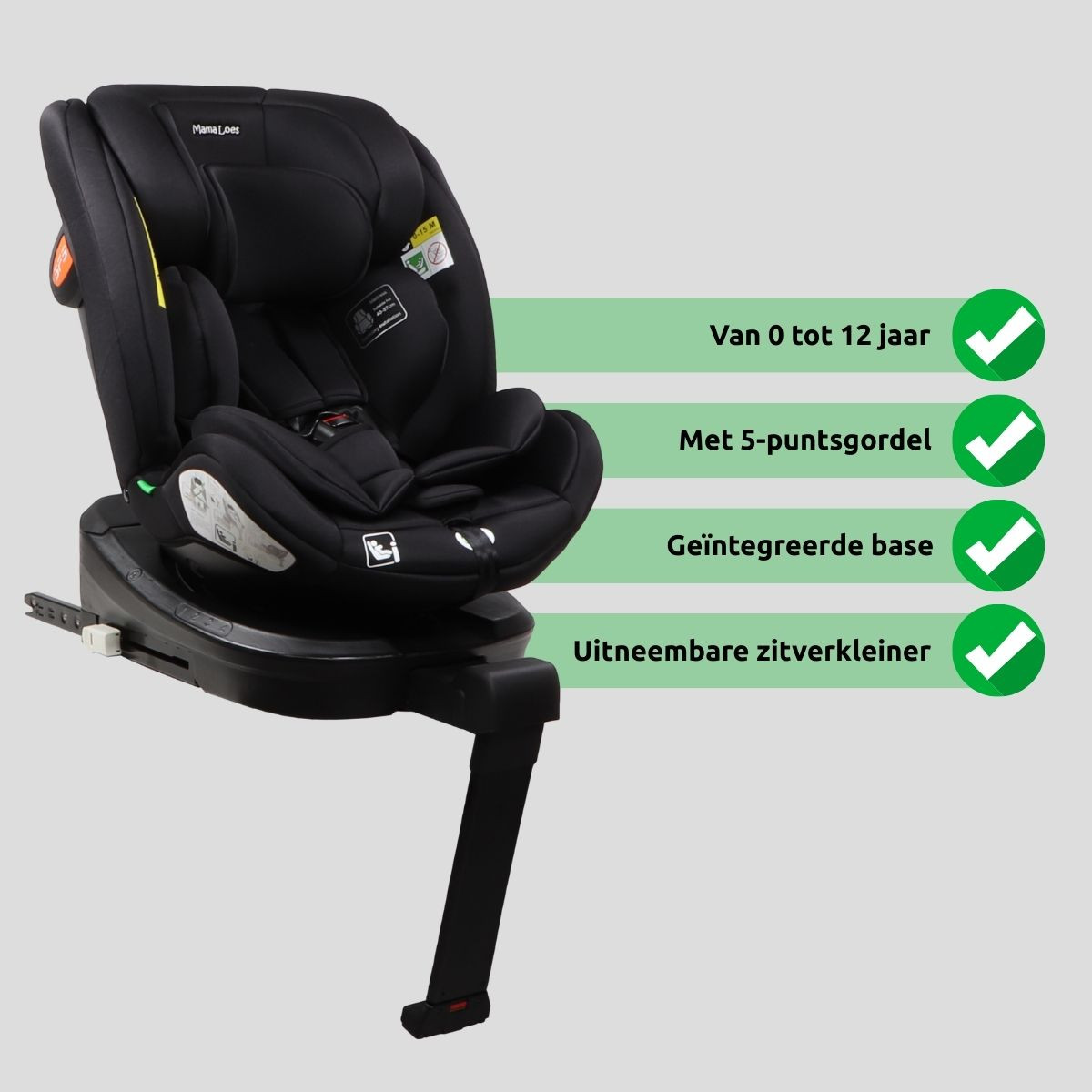 MamaLoes Sef Taupe 40-150 cm 360° i-Size Autostoel