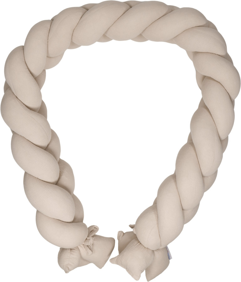 MamaLoes Soft Cotton Ecru 210 cm Braided Bedbumper