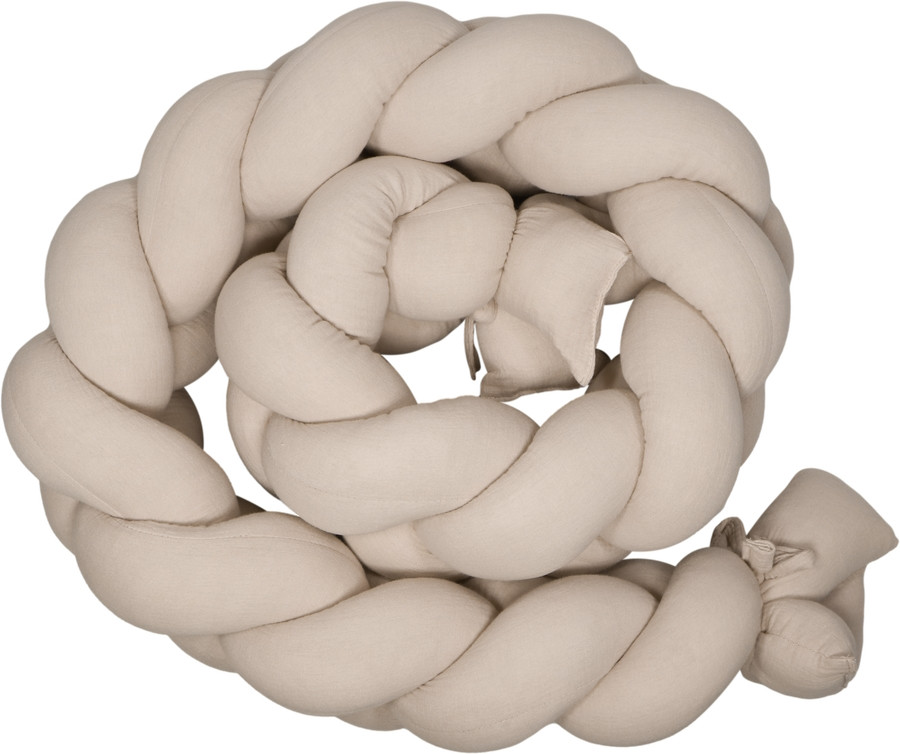 MamaLoes Soft Cotton Ecru 210 cm Braided Bedbumper