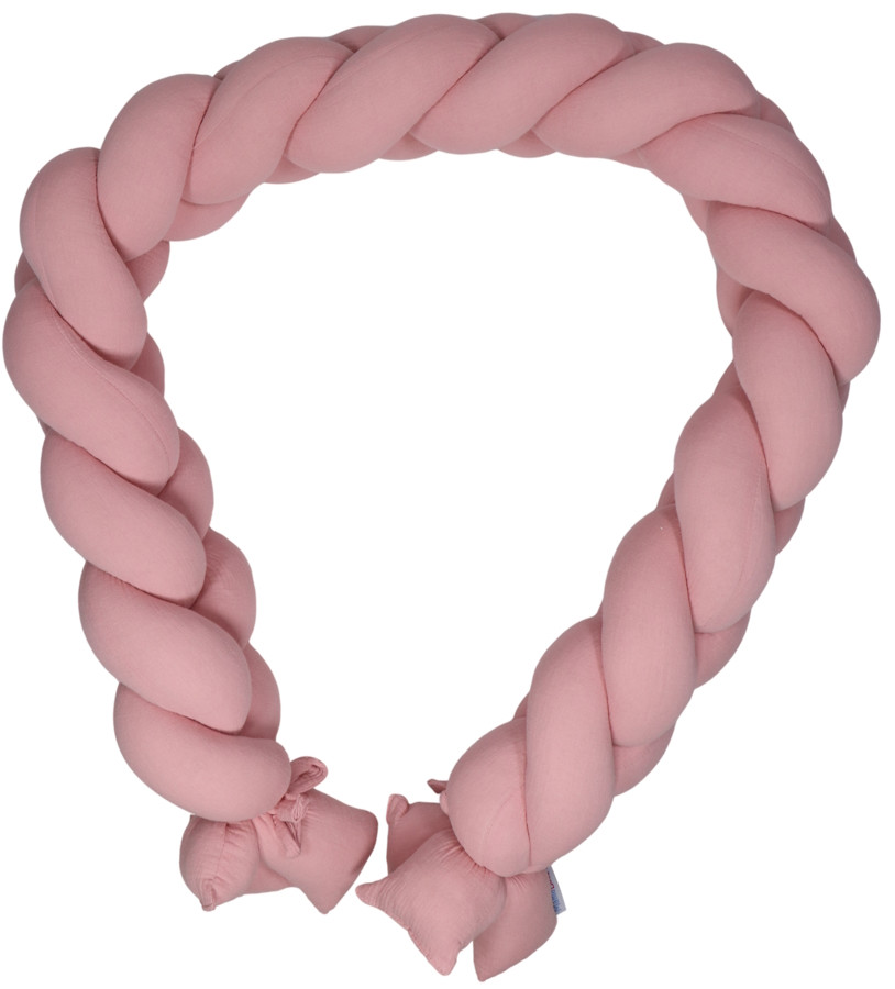 MamaLoes Soft Cotton Licht Roze 210 cm Braided Bedbumper