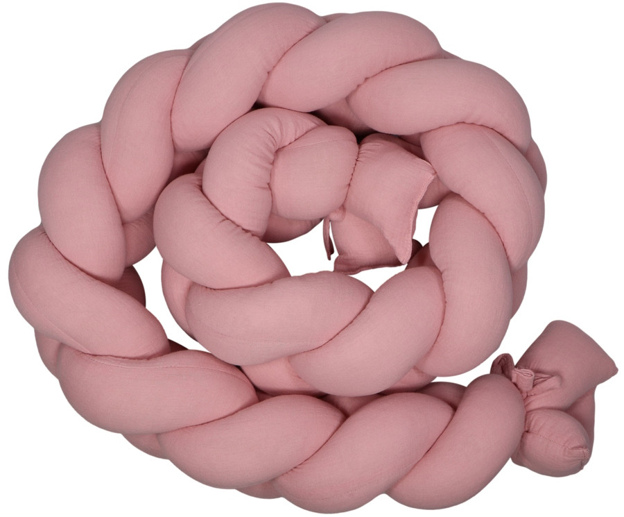 MamaLoes Soft Cotton Licht Roze 210 cm Braided Bedbumper