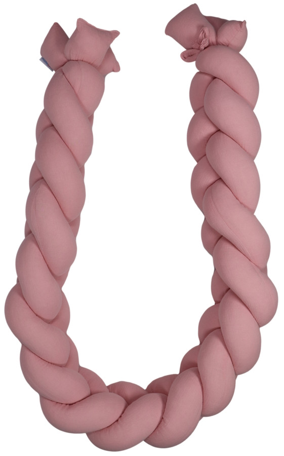 MamaLoes Soft Cotton Licht Roze 210 cm Braided Bedbumper