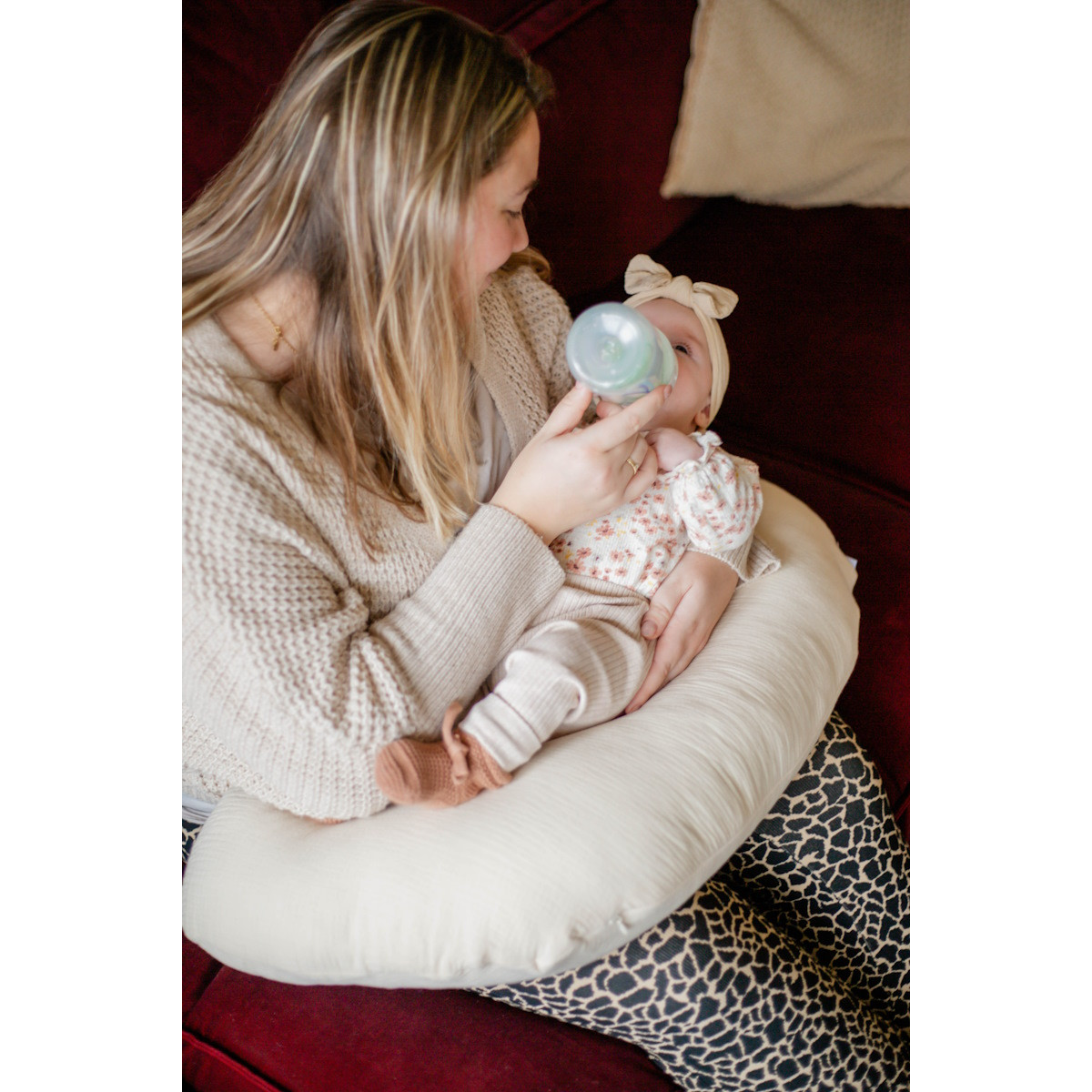 MamaLoes Soft Cotton Ecru Medium Voedingskussen