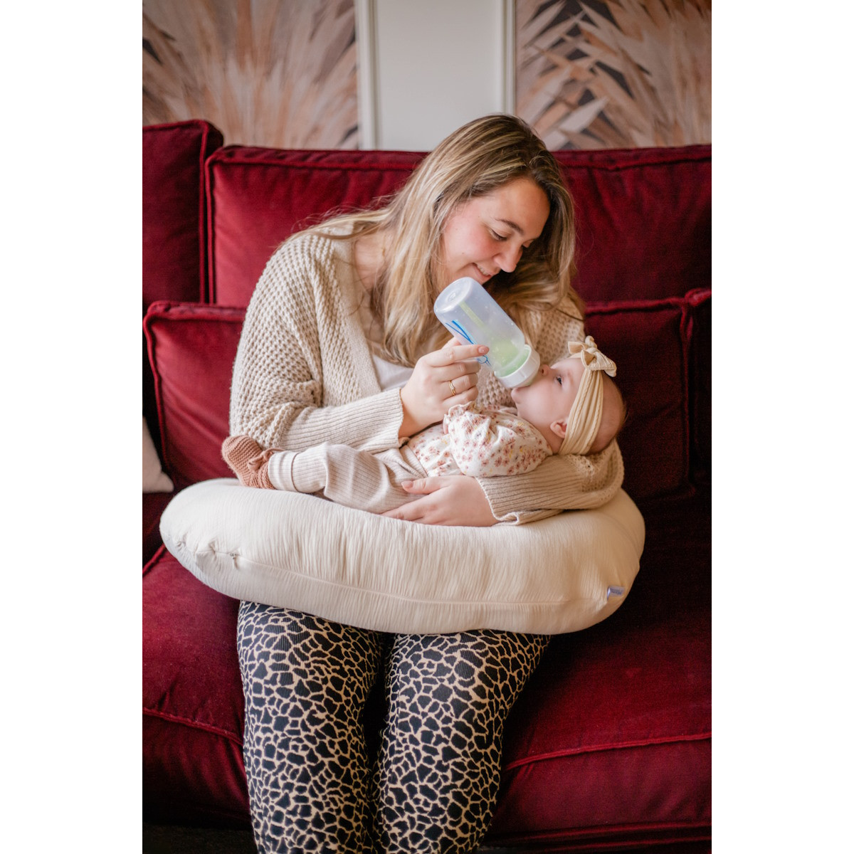 MamaLoes Soft Cotton Ecru Medium Voedingskussen