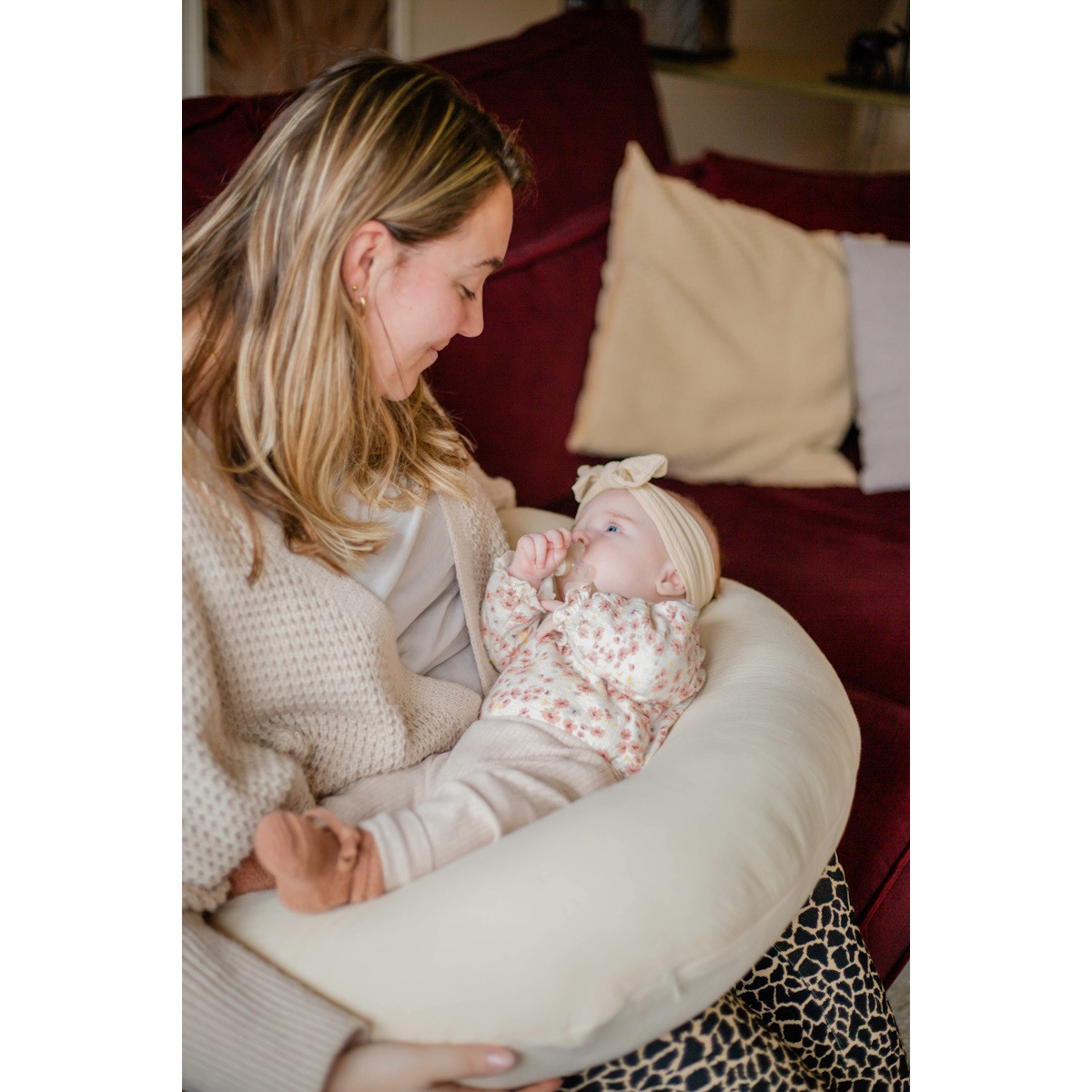 MamaLoes Soft Cotton Ecru Medium Voedingskussen