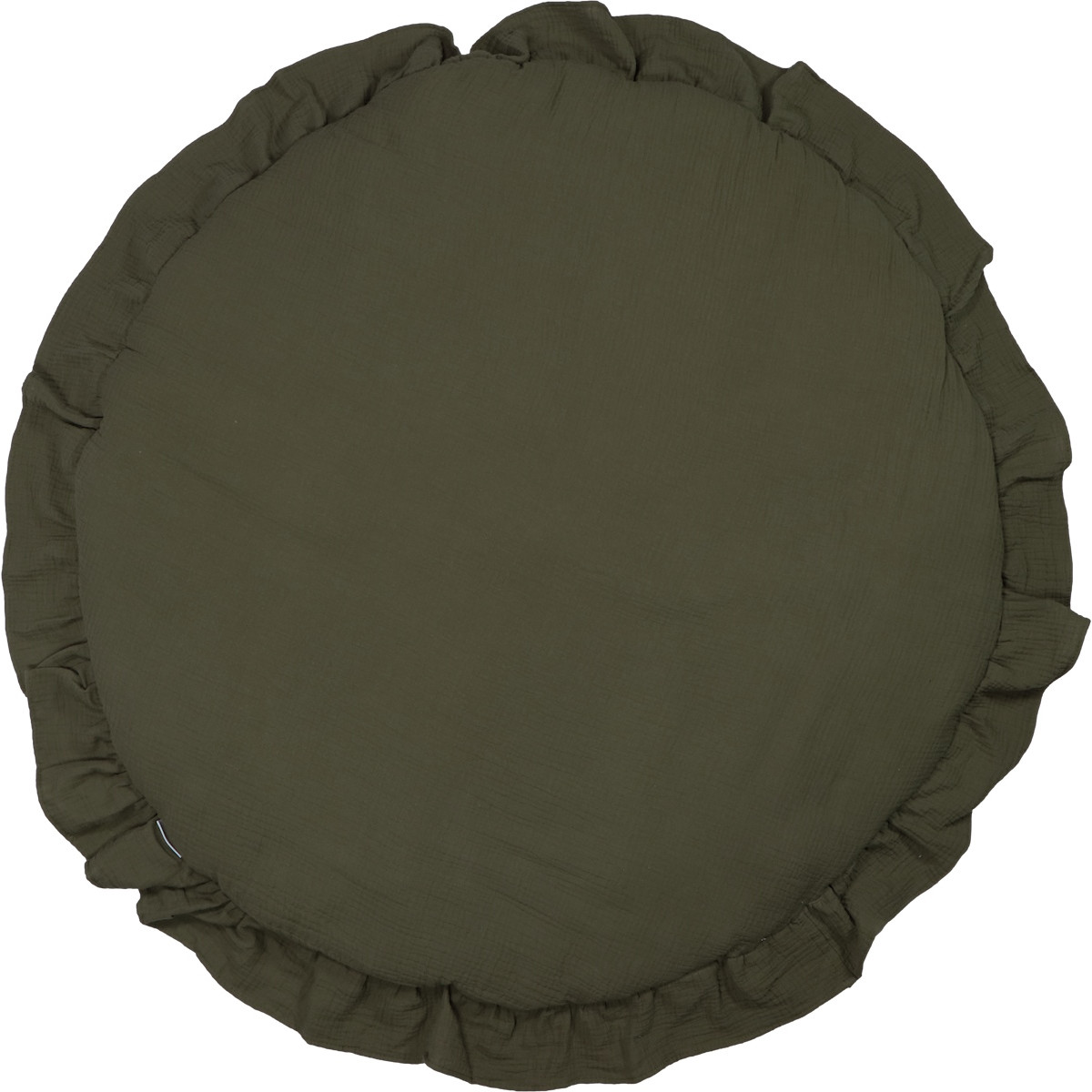 MamaLoes Soft Cotton Ruffle Groen 90 cm Rond Boxkleed