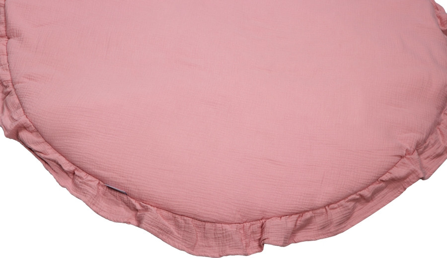 MamaLoes Soft Cotton Ruffle Licht Roze 90 cm Rond Boxkleed