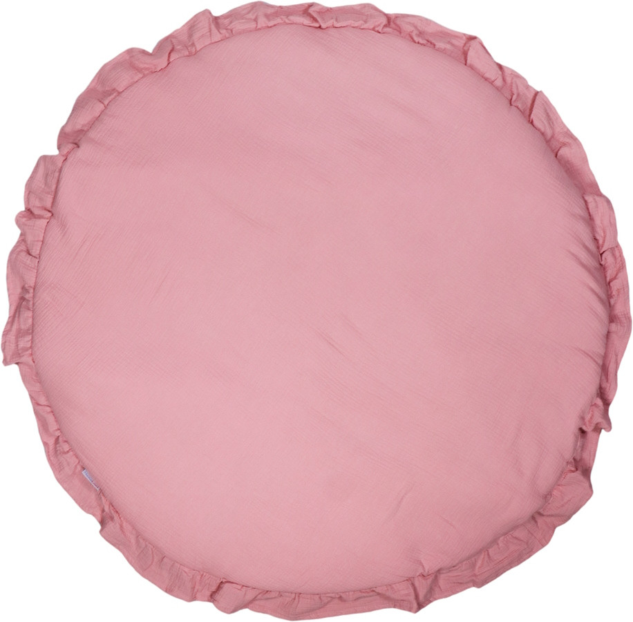 MamaLoes Soft Cotton Ruffle Licht Roze 90 cm Rond Boxkleed