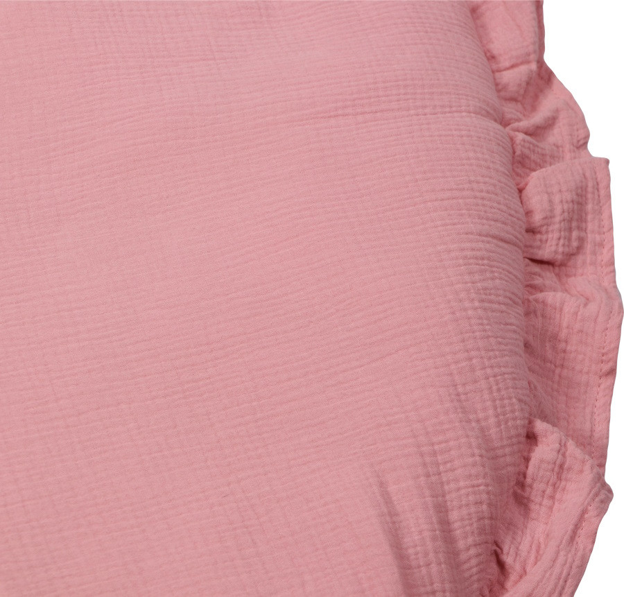 MamaLoes Soft Cotton Ruffle Licht Roze 90 cm Rond Boxkleed