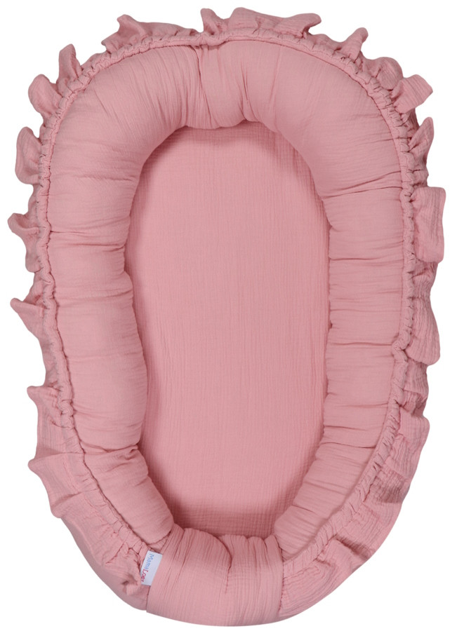MamaLoes Soft Cotton Ruffle Licht Roze Babynest
