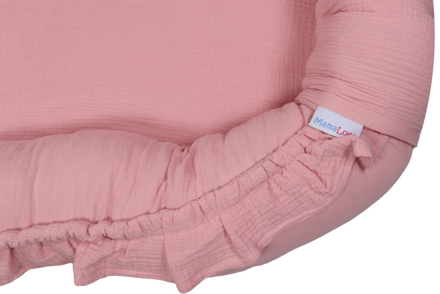 MamaLoes Soft Cotton Ruffle Licht Roze Babynest