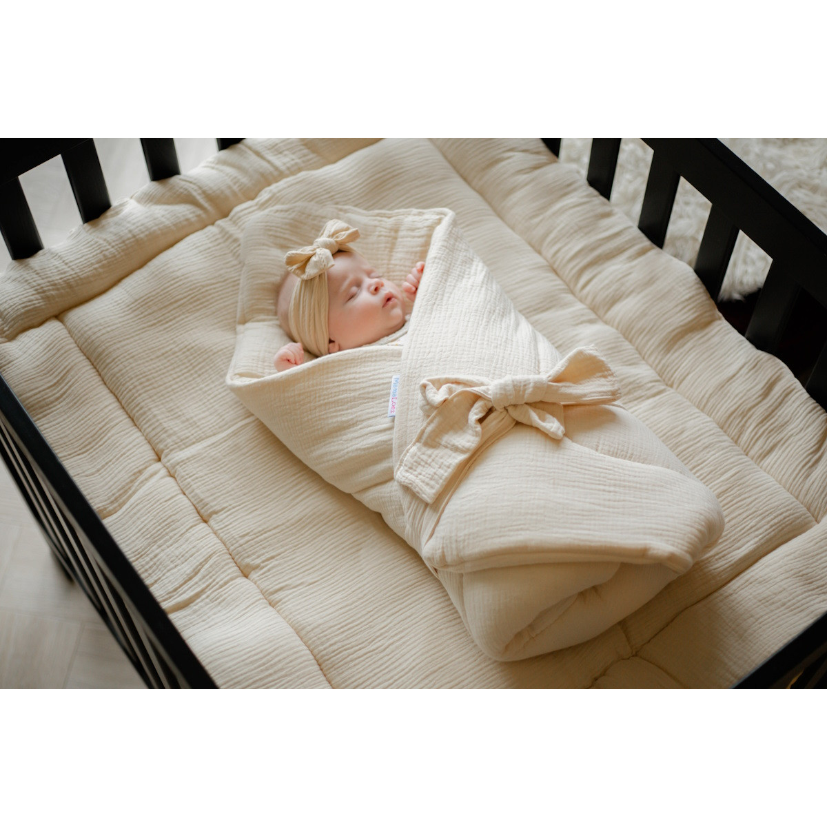 MamaLoes Soft Cotton Ecru Wikkeldeken