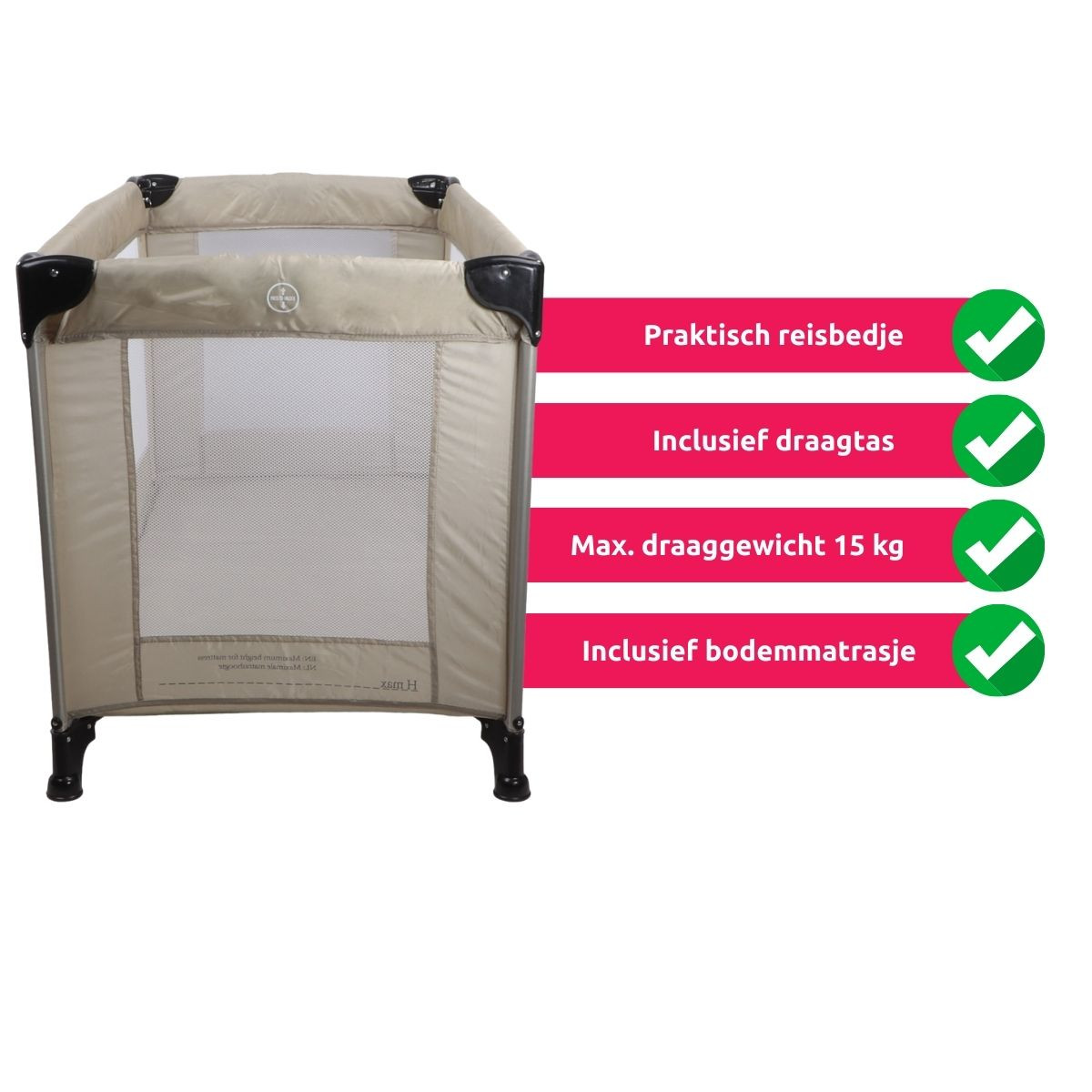 MamaLoes Soof Zwart Campingbed