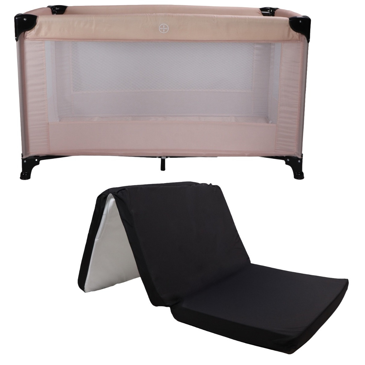 MamaLoes Soof Roze Campingbed + Opvouwbaar Matras in Tas