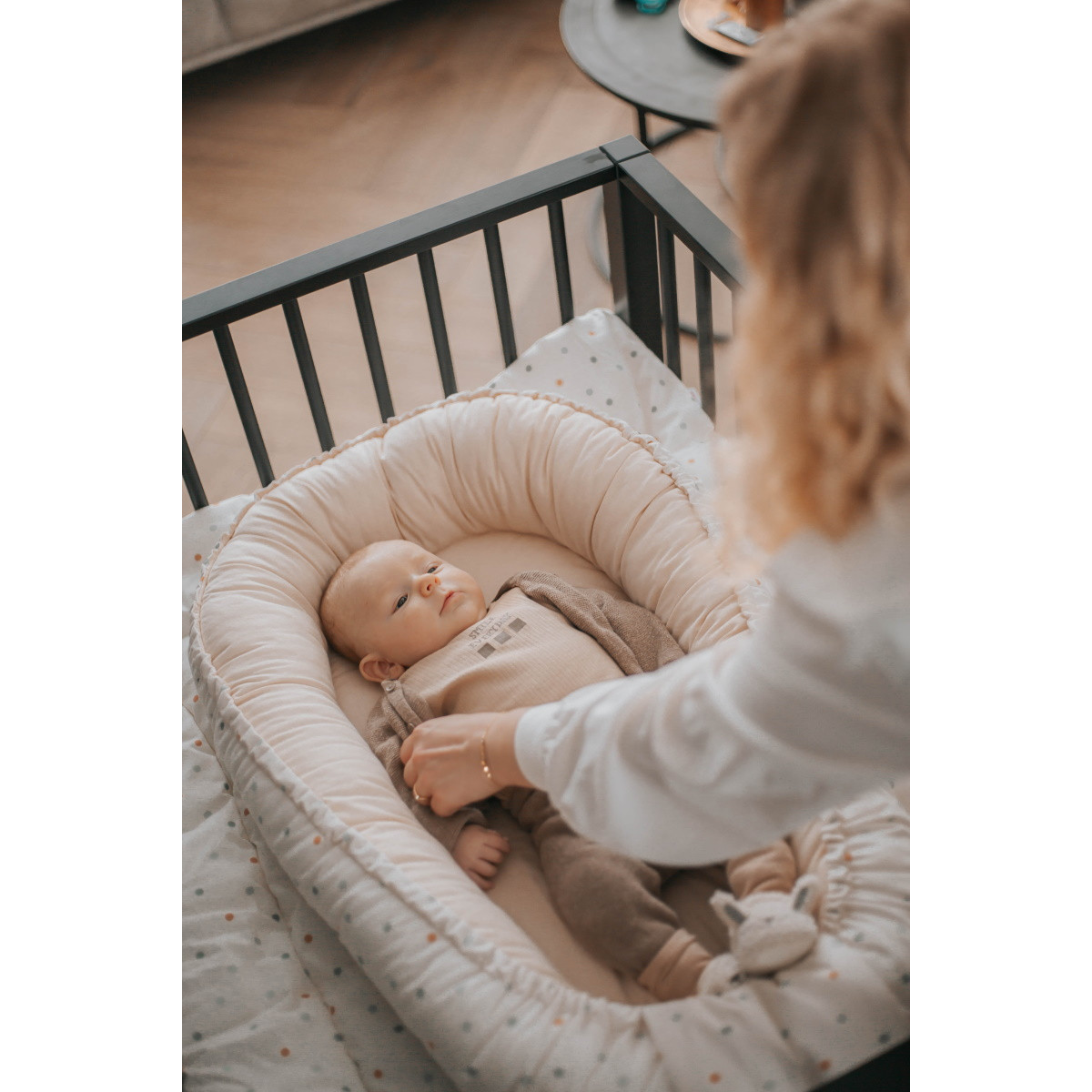 MamaLoes Stippen Omkeerbaar Babynest