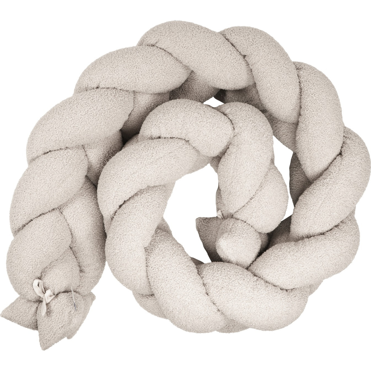 MamaLoes Teddy Boucle Naturel 210 cm Braided Bedbumper