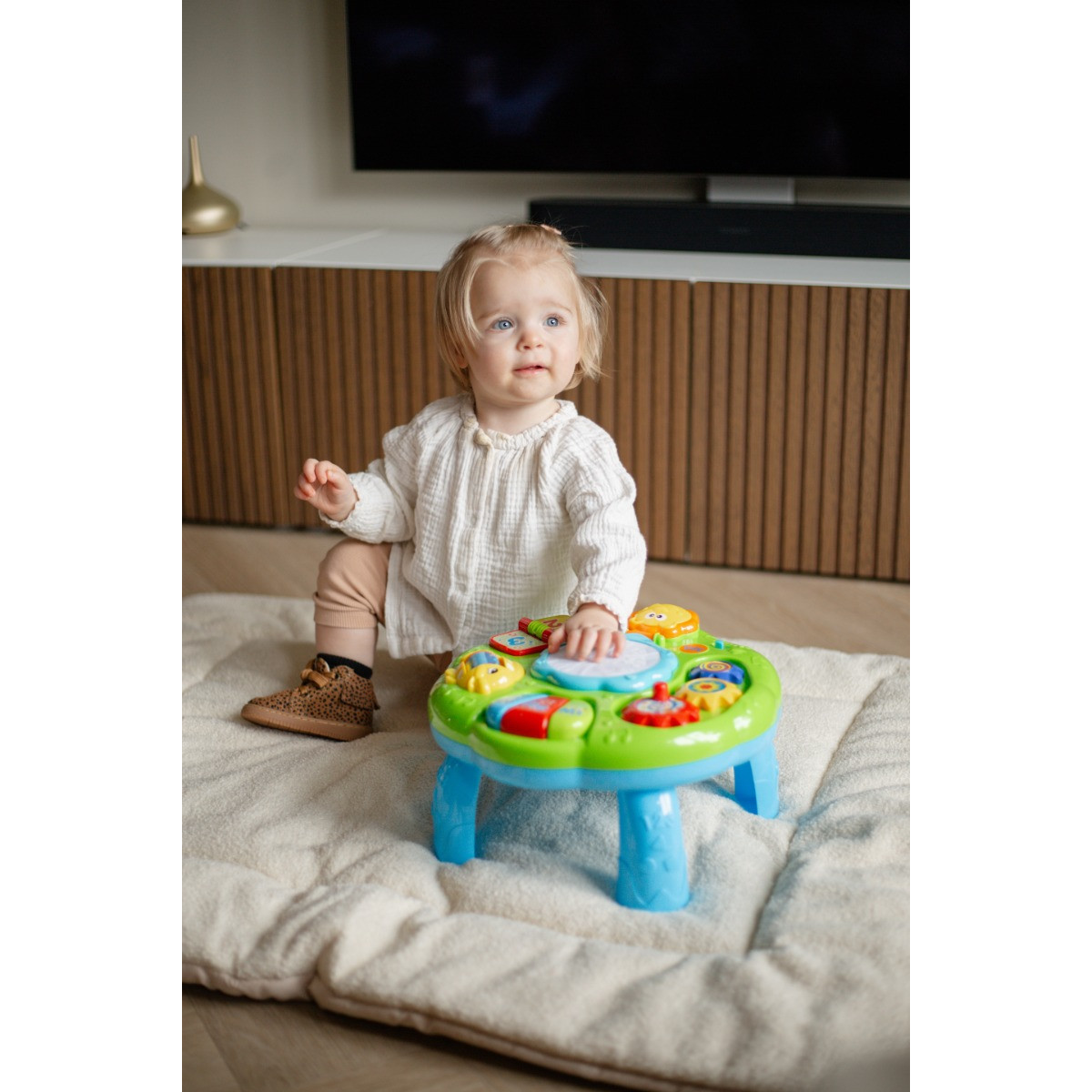 MamaLoes Teddy Boucle Naturel Omkeerbaar Babynest & Omkeerbaar Boxkleed