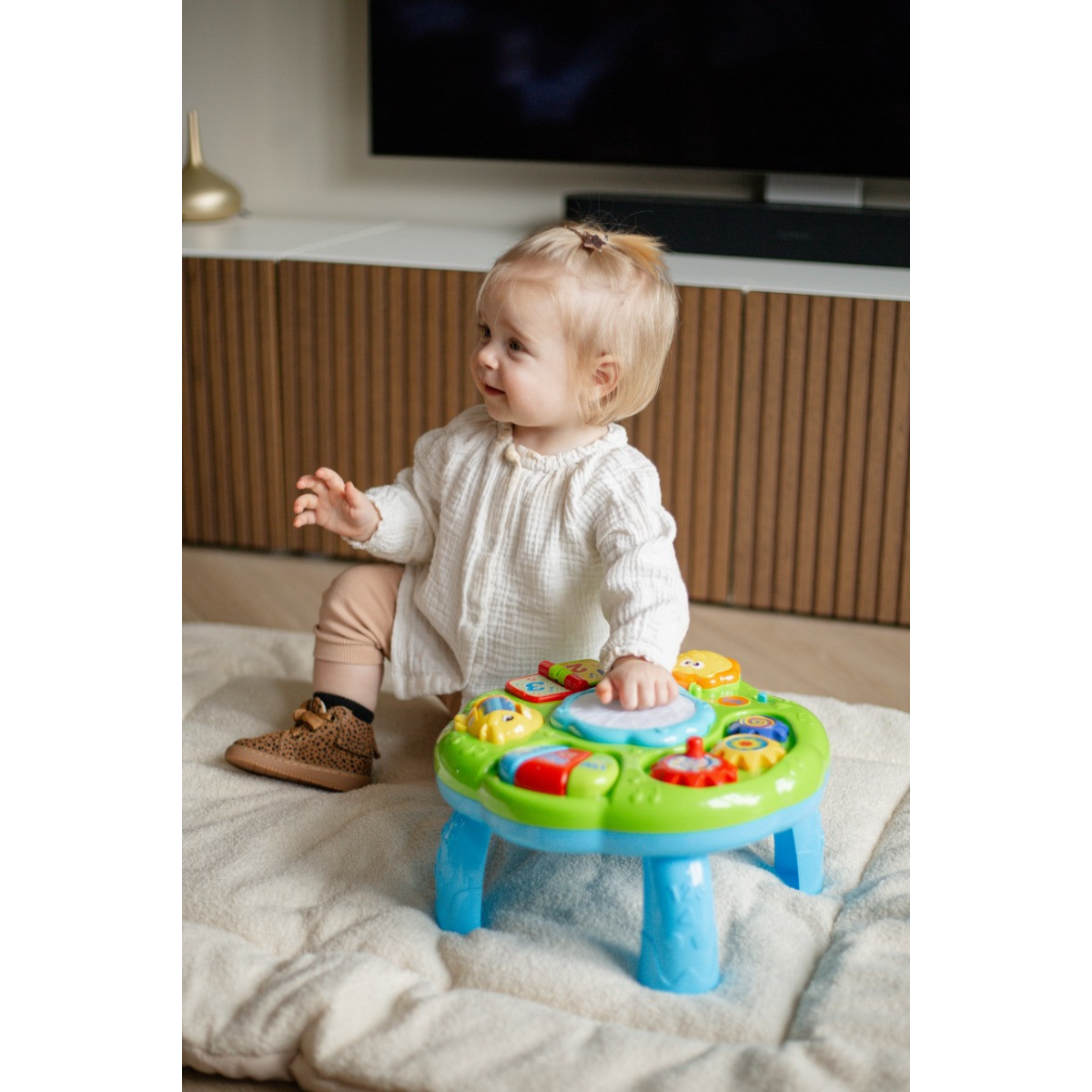 MamaLoes Teddy Boucle Nougat Omkeerbaar Babynest & Omkeerbaar Boxkleed