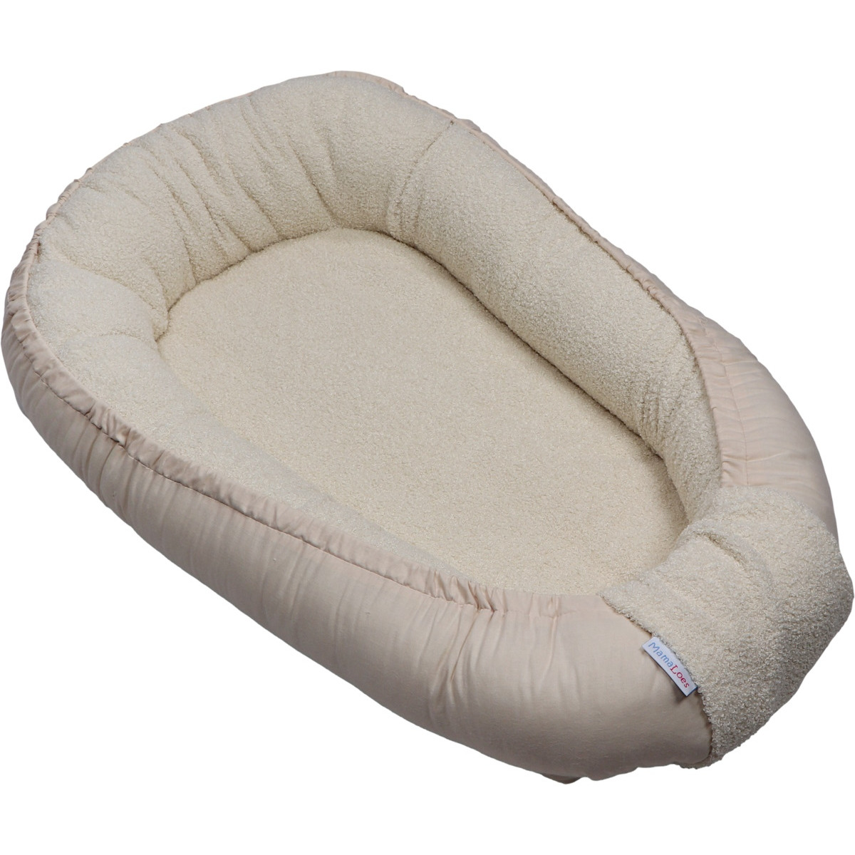 MamaLoes Teddy Boucle Naturel Omkeerbaar Babynest