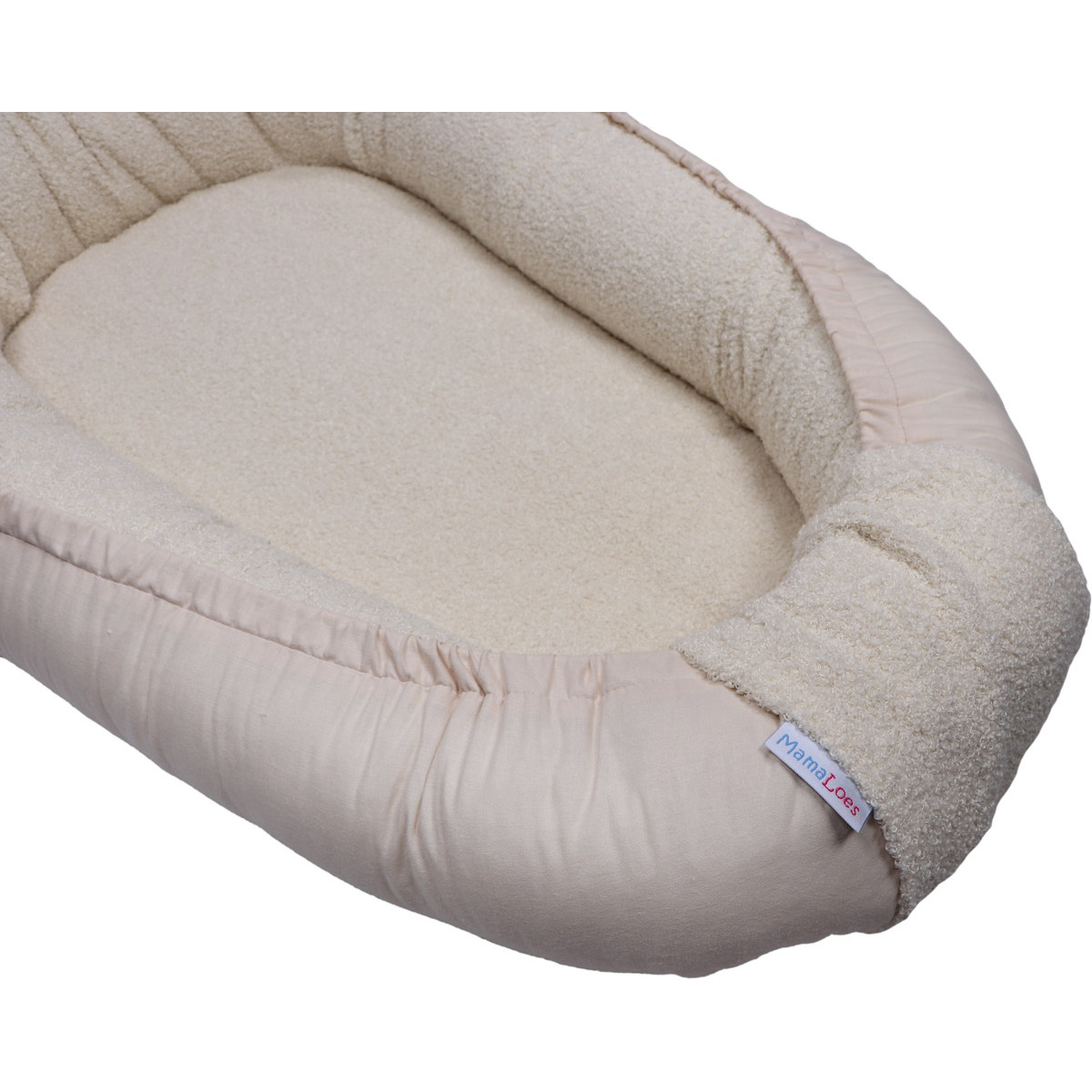 MamaLoes Teddy Boucle Naturel Omkeerbaar Babynest