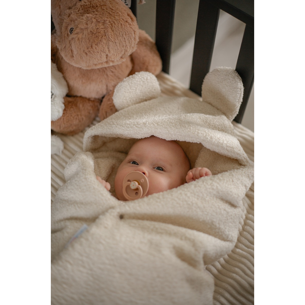 MamaLoes Teddy Boucle Naturel Multifunctioneel Wikkeldeken