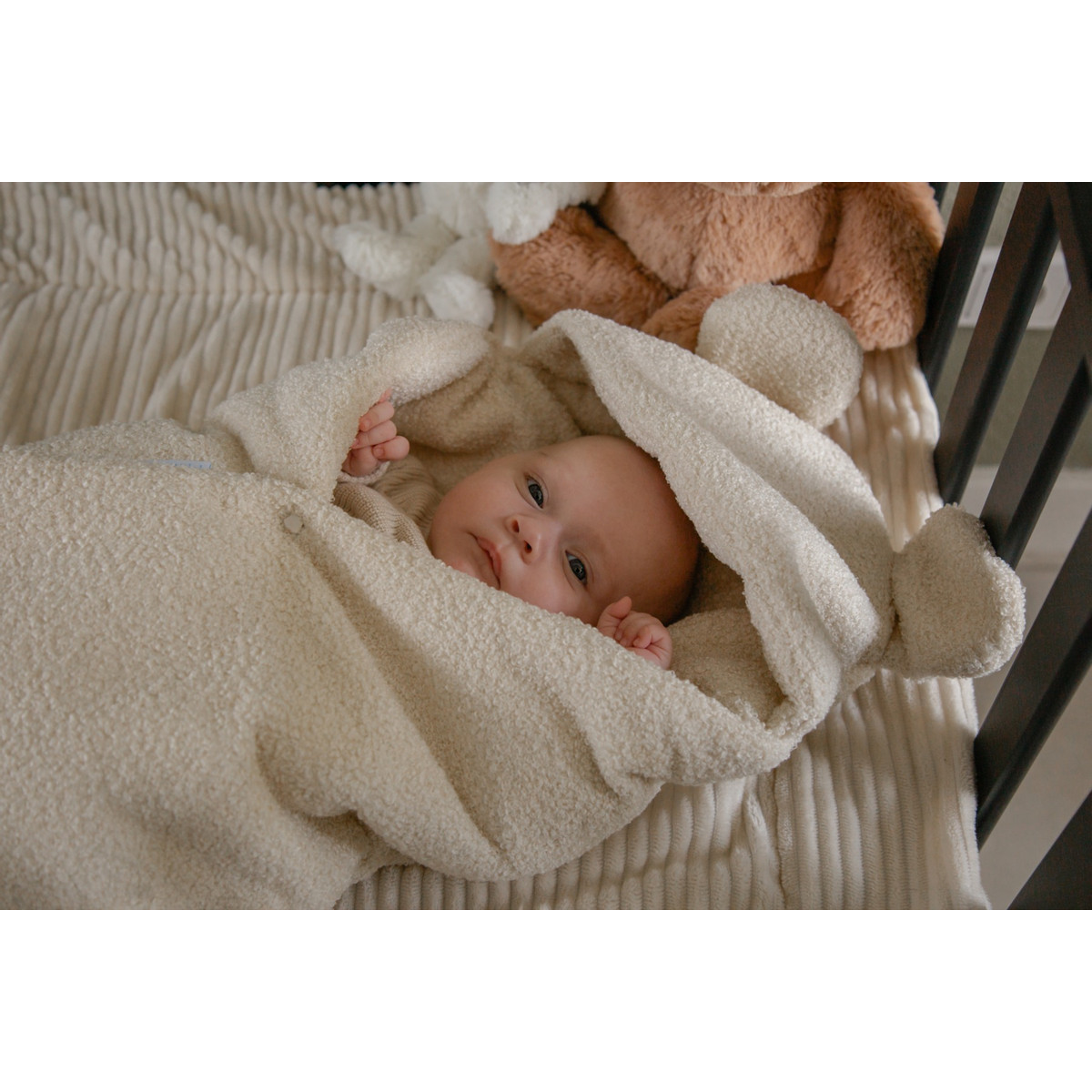 MamaLoes Teddy Boucle Naturel Multifunctioneel Wikkeldeken