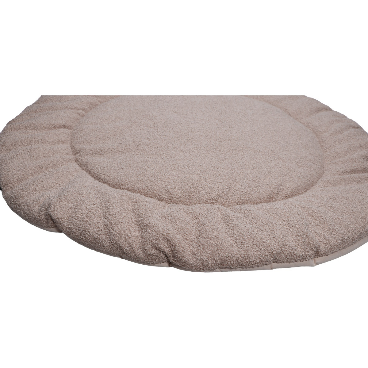 MamaLoes Teddy Boucle Nougat 90 cm Rond Omkeerbaar Boxkleed
