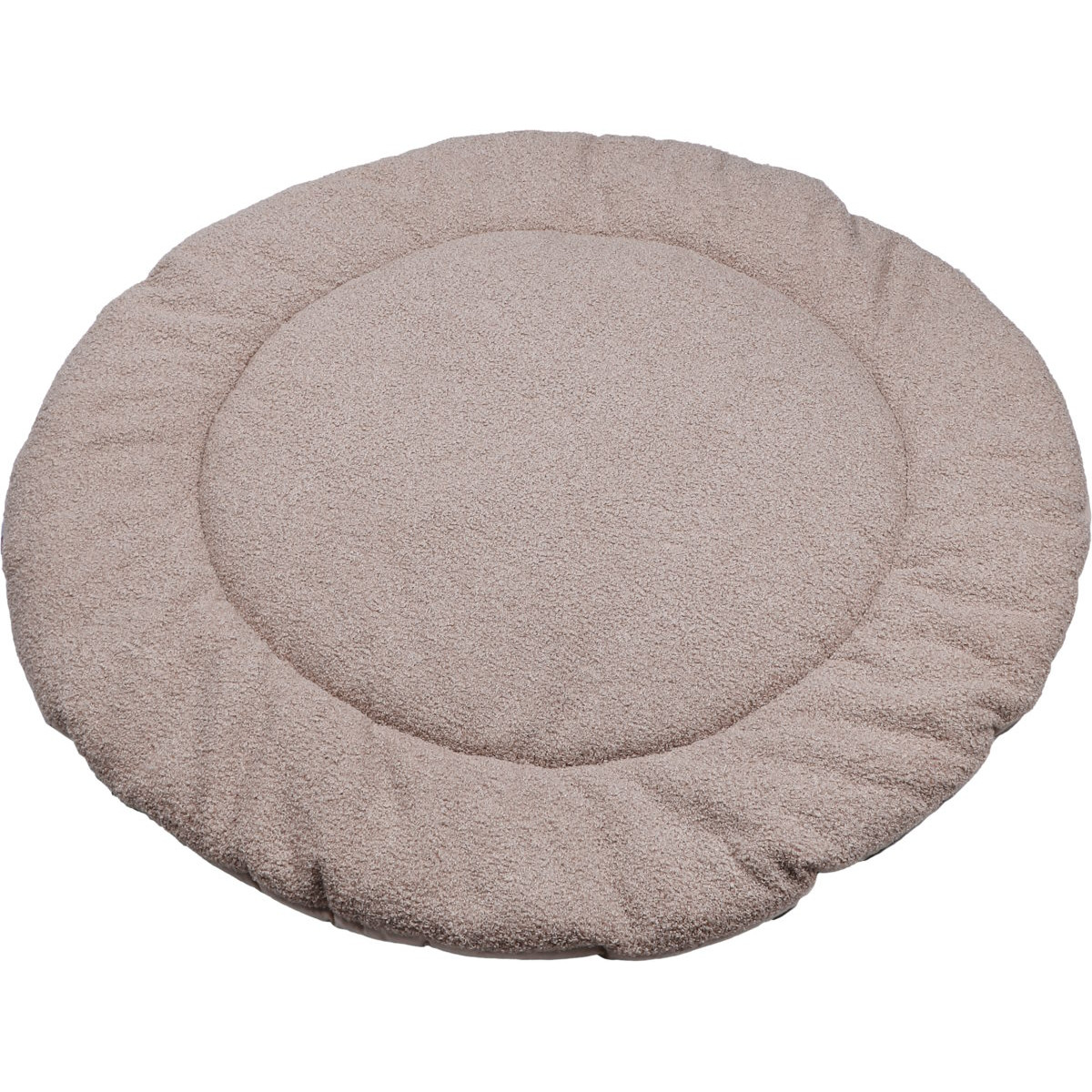 MamaLoes Teddy Boucle Nougat 90 cm Rond Omkeerbaar Boxkleed
