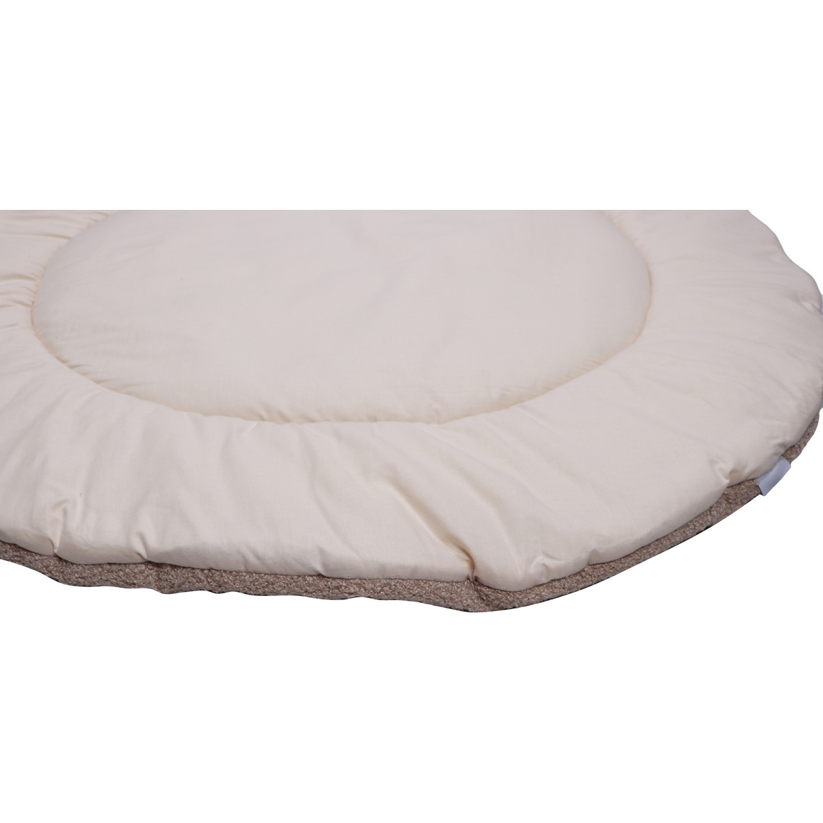 MamaLoes Teddy Boucle Nougat 90 cm Rond Omkeerbaar Boxkleed