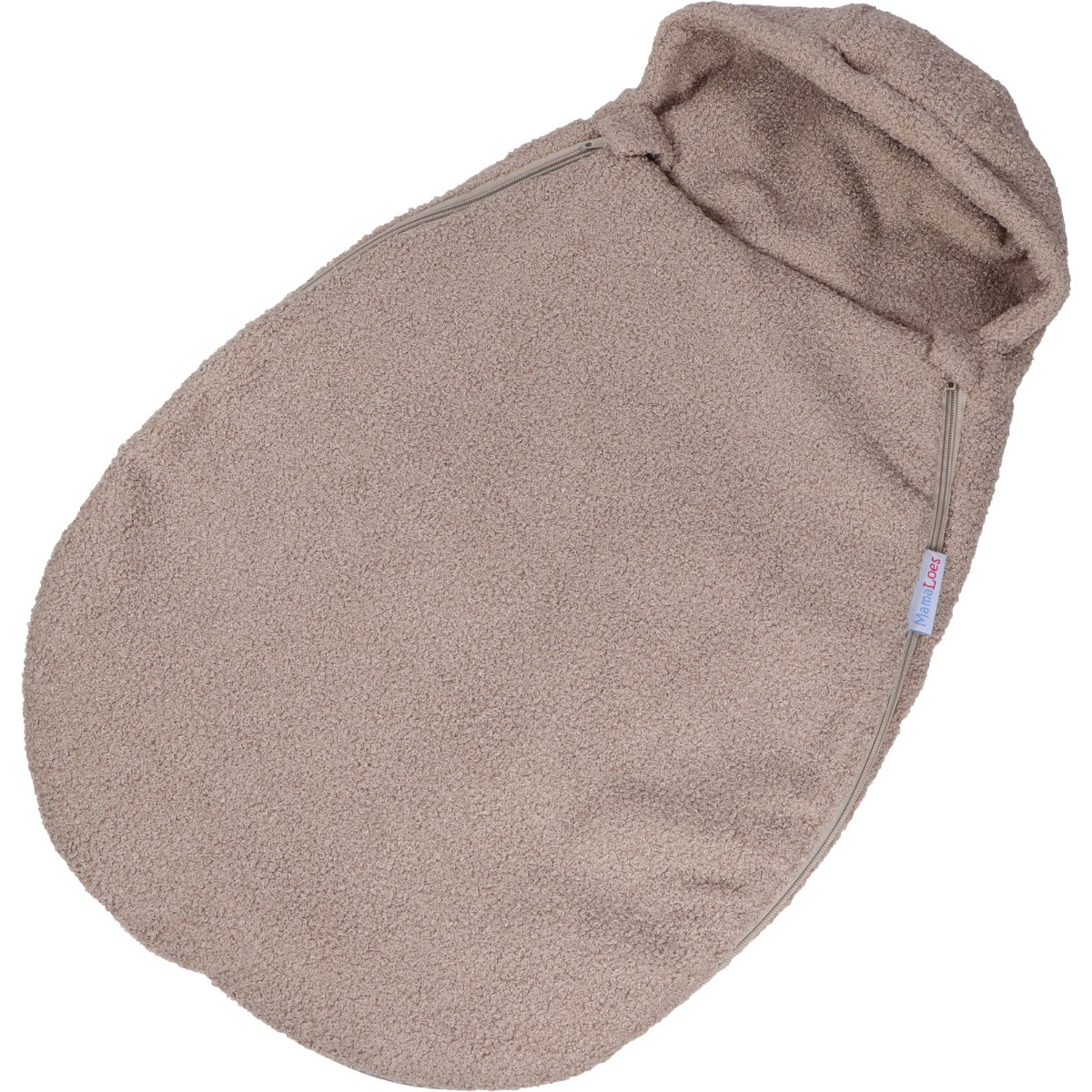 MamaLoes Teddy Boucle Nougat Autostoel Voetenzak