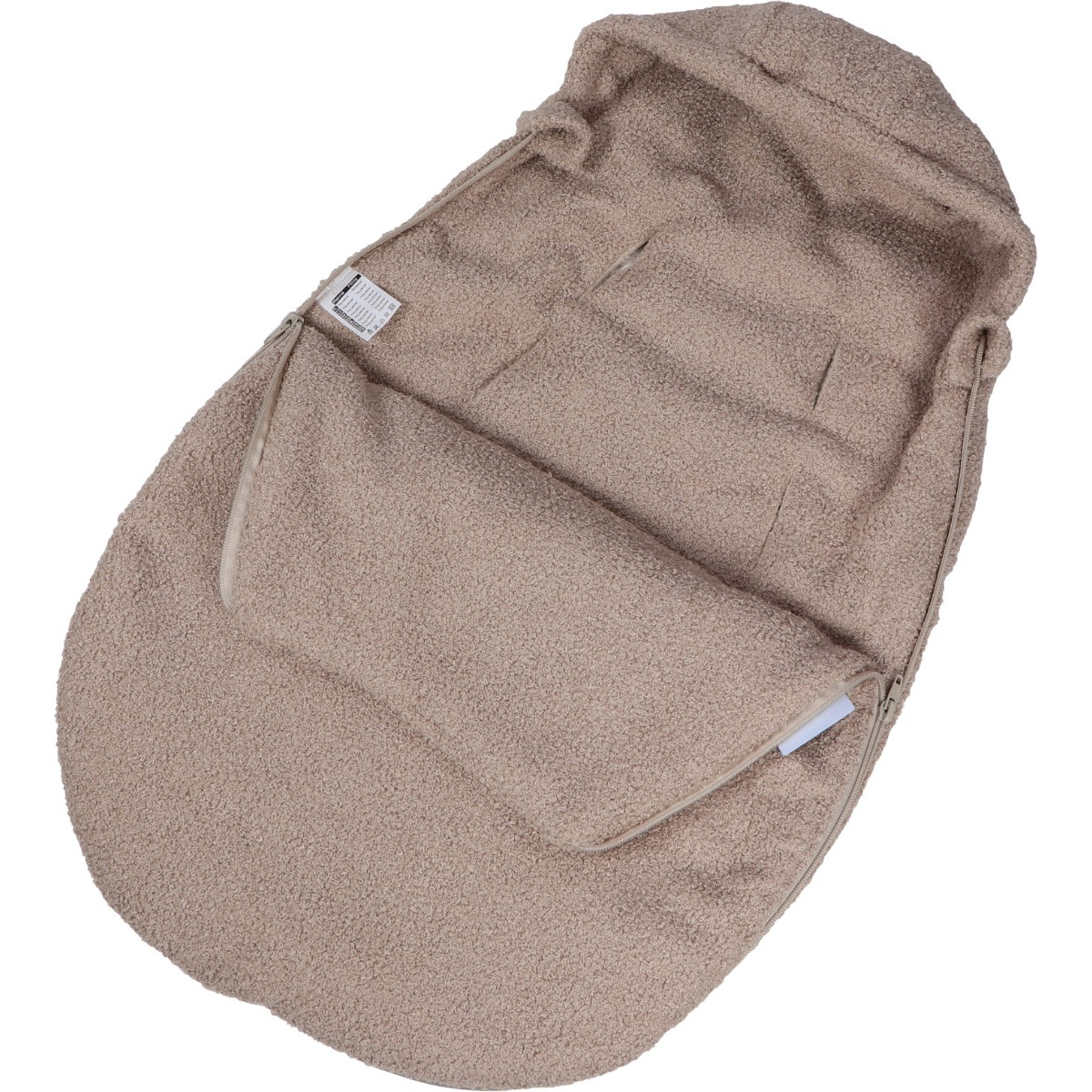 MamaLoes Teddy Boucle Nougat Autostoel Voetenzak