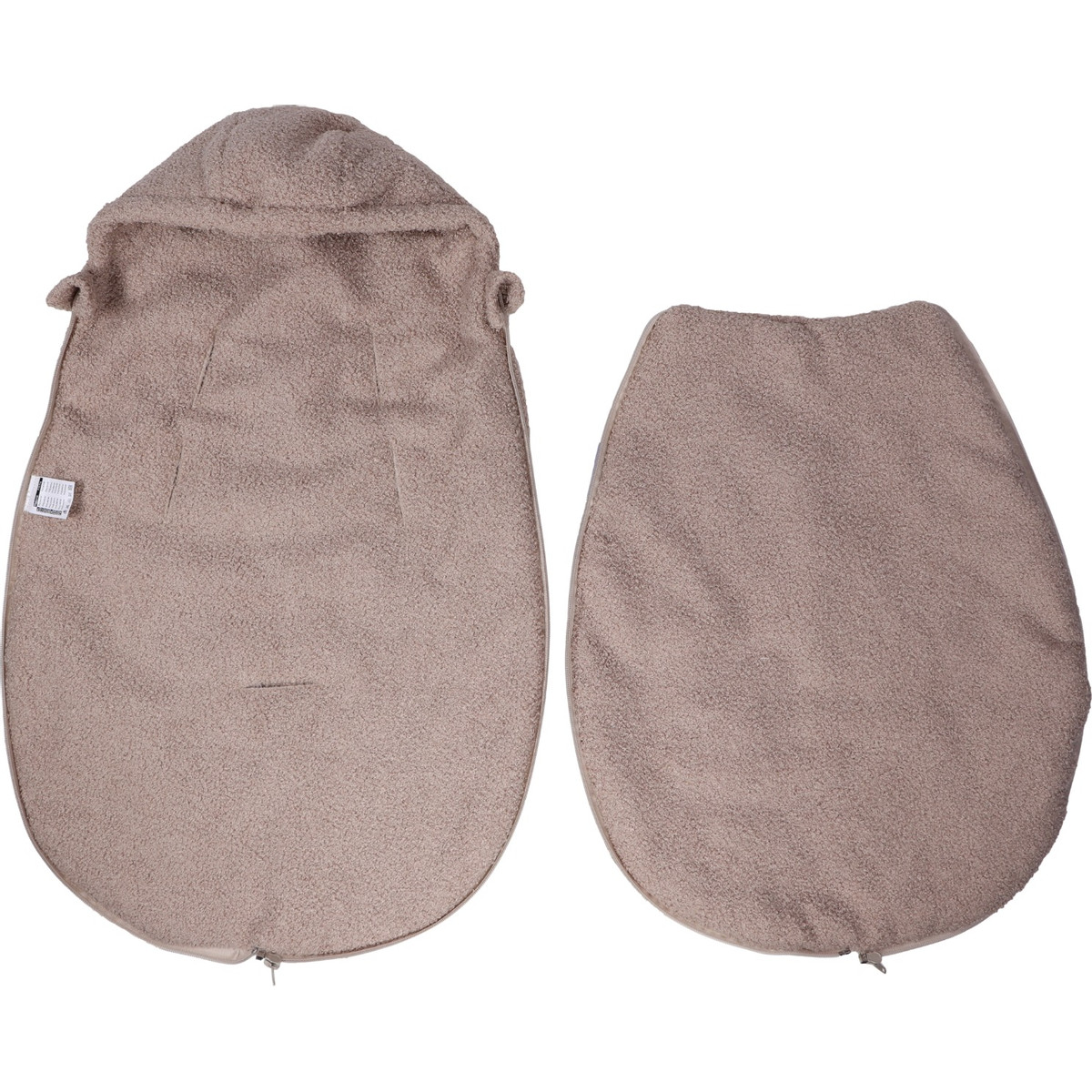 MamaLoes Teddy Boucle Nougat Autostoel Voetenzak