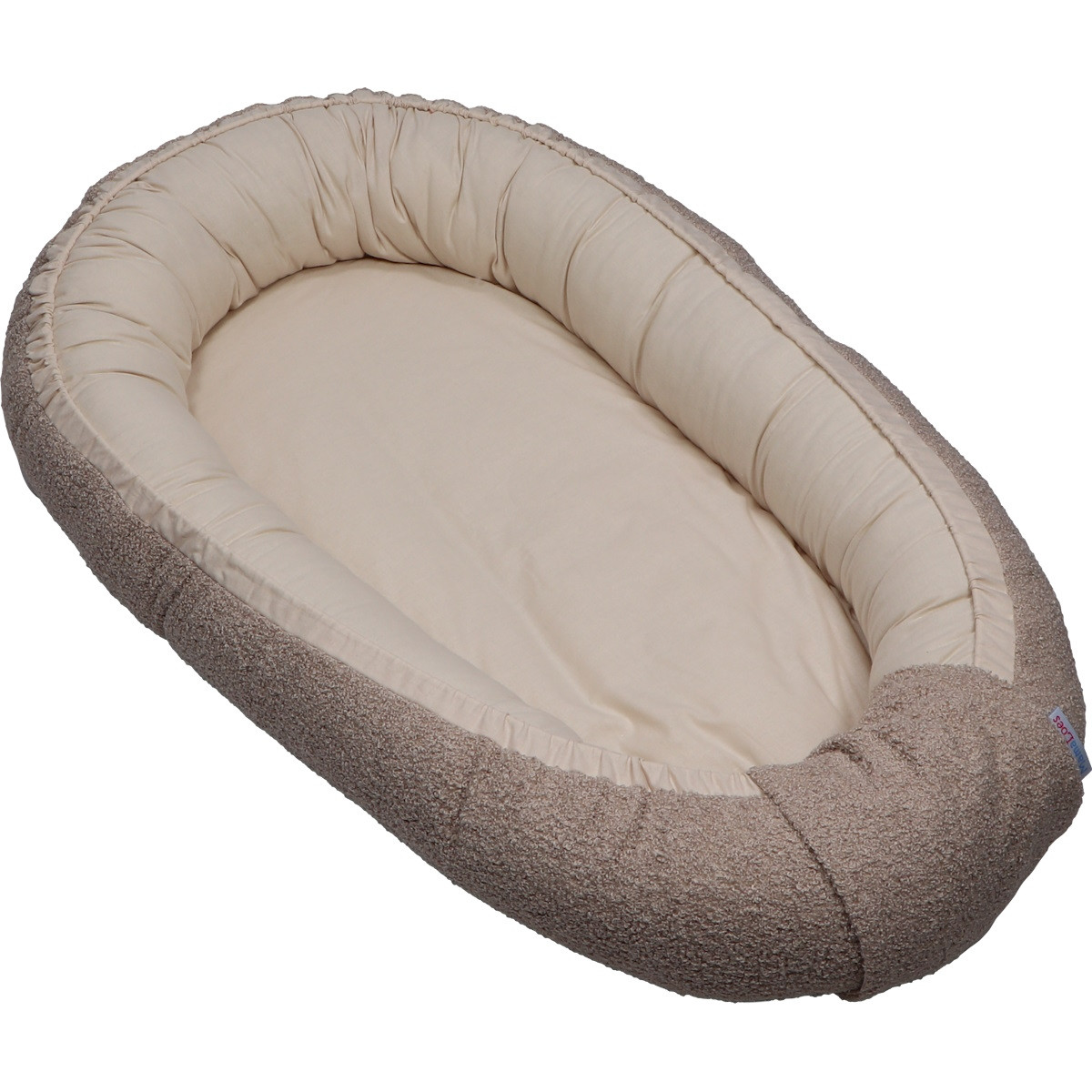 MamaLoes Teddy Boucle Nougat Omkeerbaar Babynest & Omkeerbaar Boxkleed