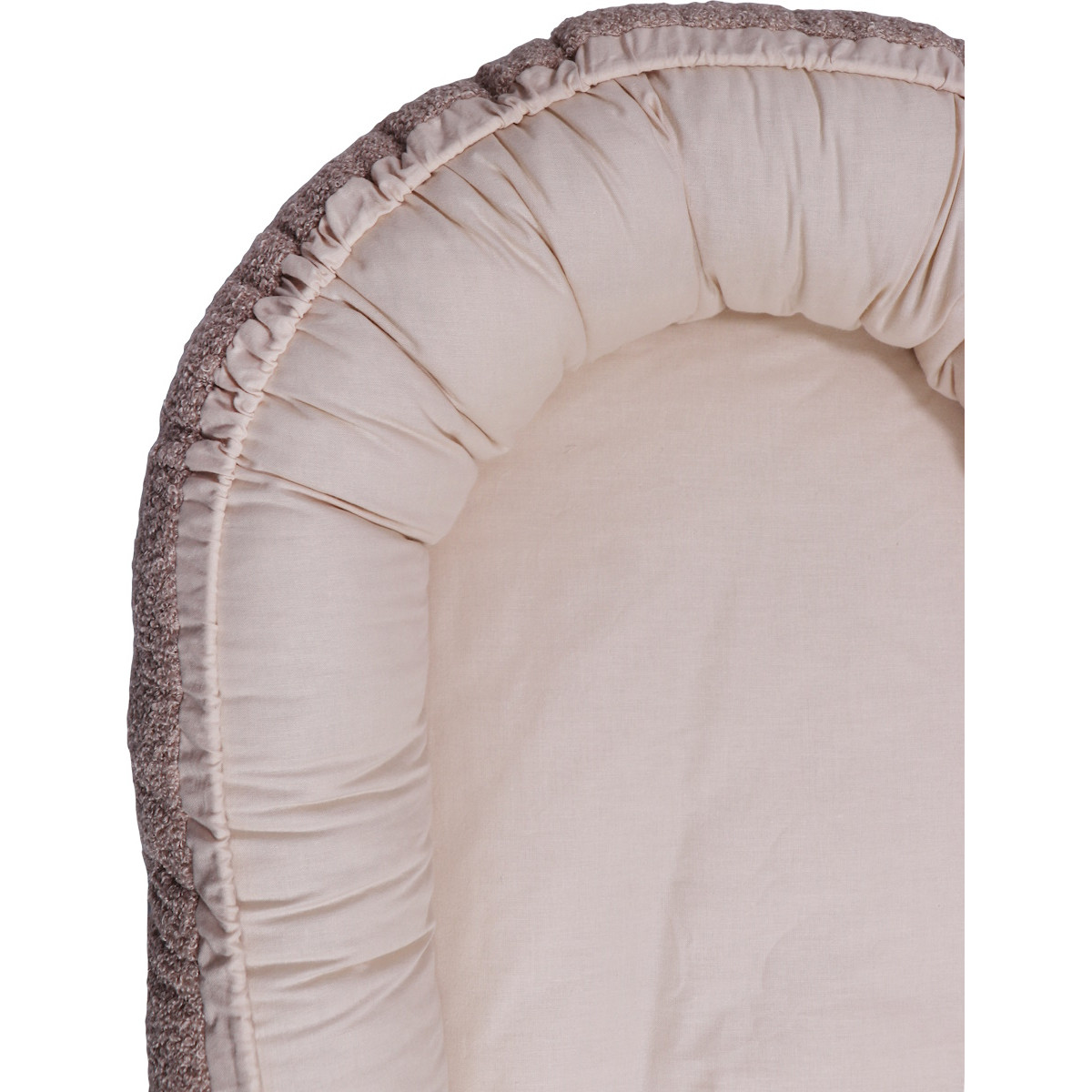 MamaLoes Teddy Boucle Nougat Omkeerbaar Babynest & Omkeerbaar Boxkleed