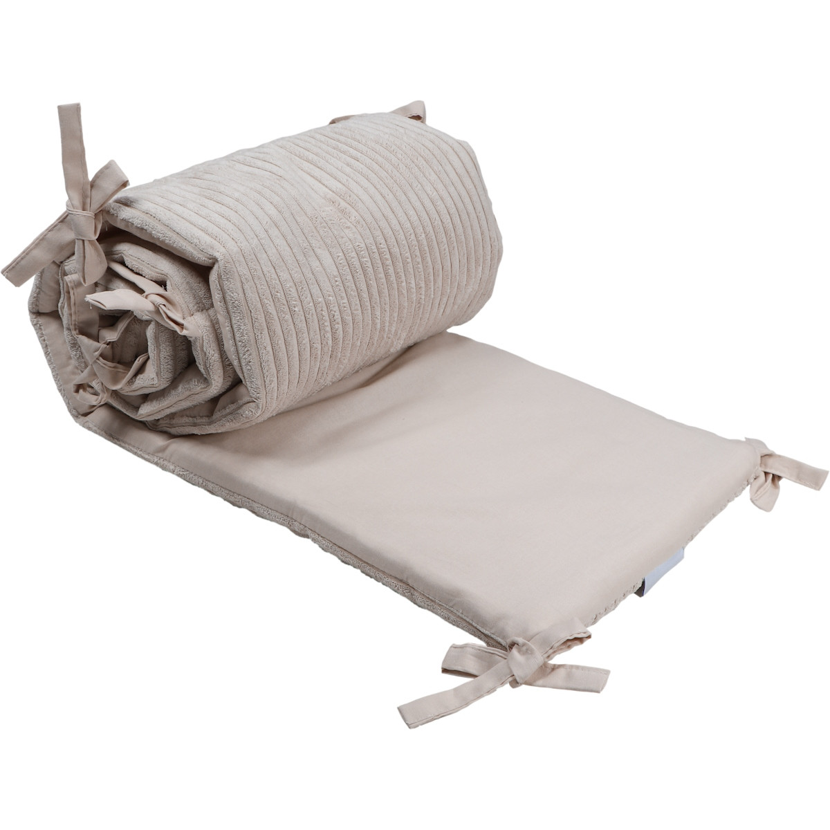MamaLoes Velours Rib Beige 30 x 180 cm Bedbumper