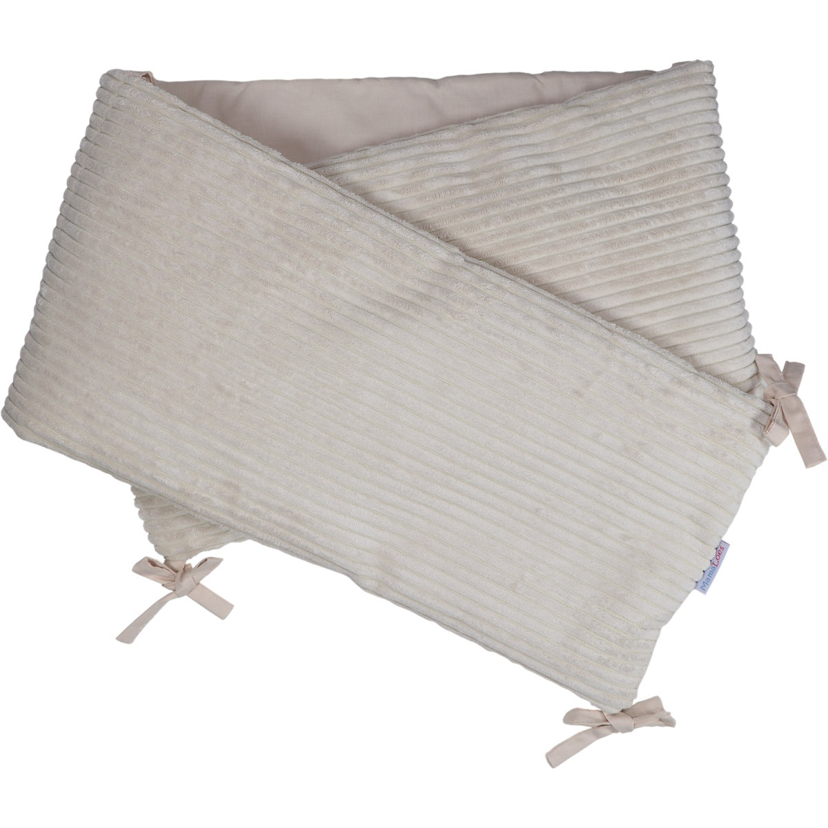 MamaLoes Velours Rib Beige 30 x 180 cm Bedbumper