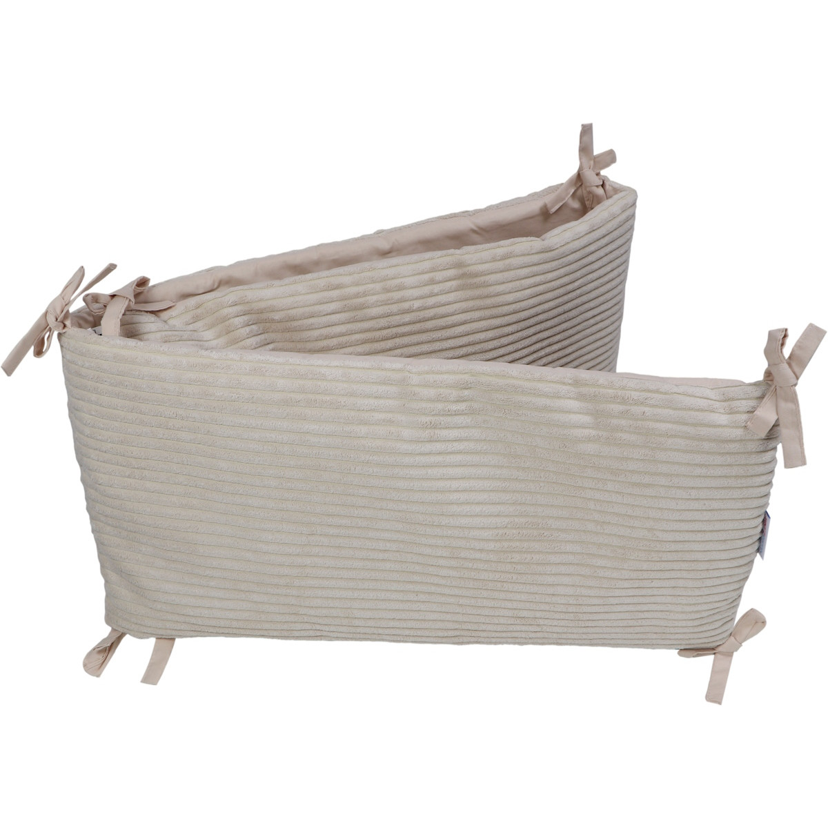 MamaLoes Velours Rib Beige 30 x 180 cm Bedbumper