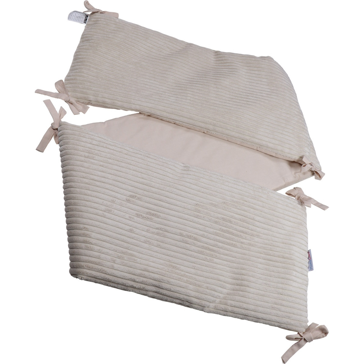 MamaLoes Velours Rib Beige 30 x 180 cm Bedbumper