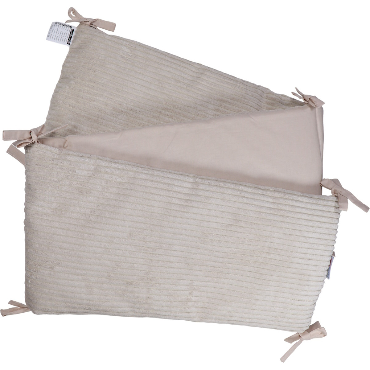 MamaLoes Velours Rib Beige 30 x 180 cm Bedbumper