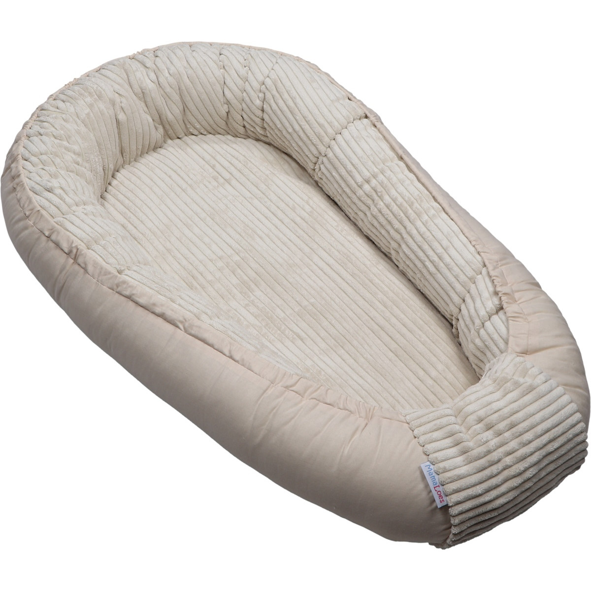 MamaLoes Velours Rib Beige Omkeerbaar Babynest