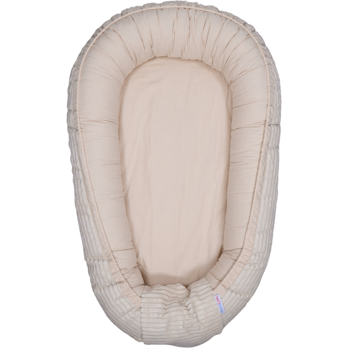 MamaLoes Velours Rib Beige Omkeerbaar Babynest
