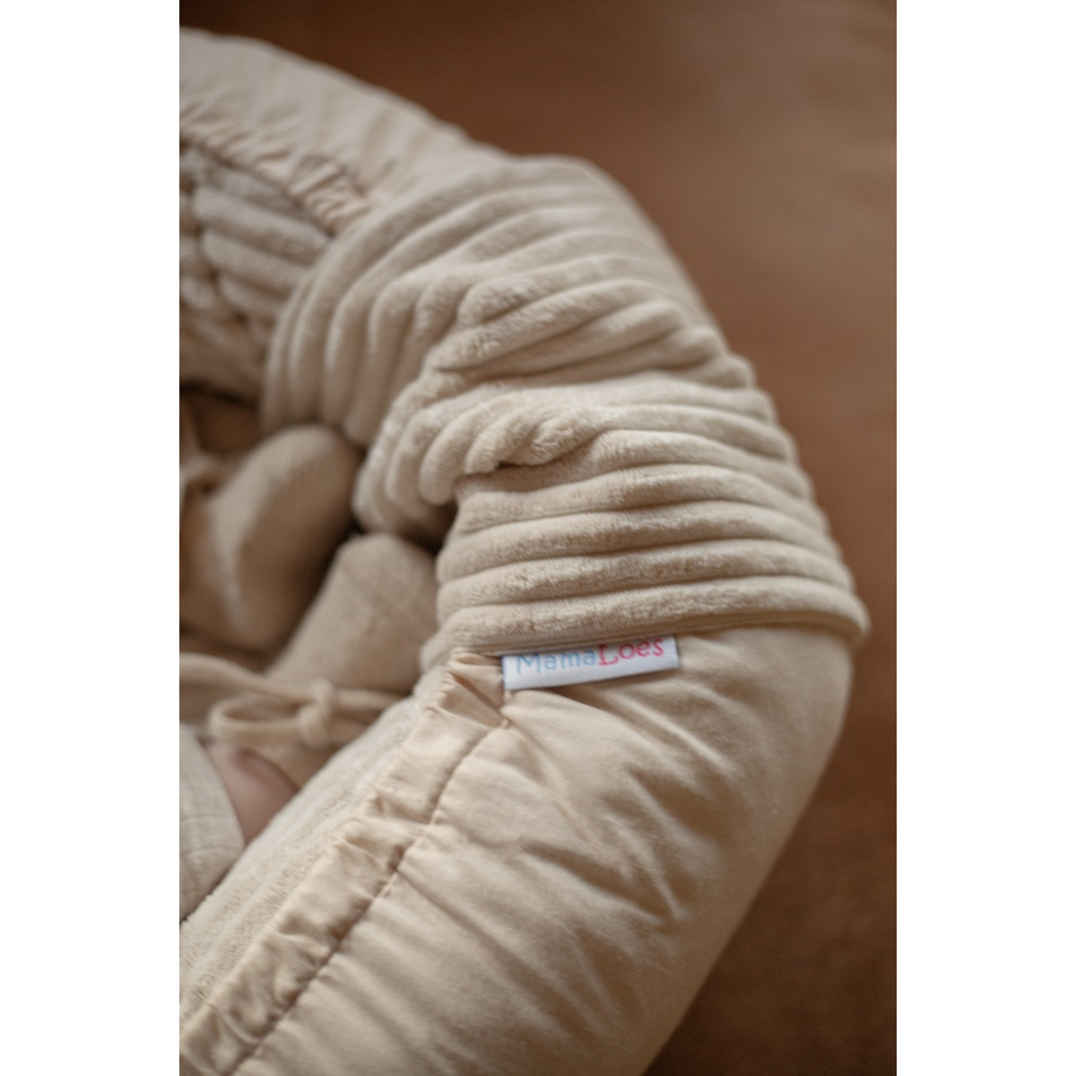 MamaLoes Velours Rib Beige Omkeerbaar Babynest