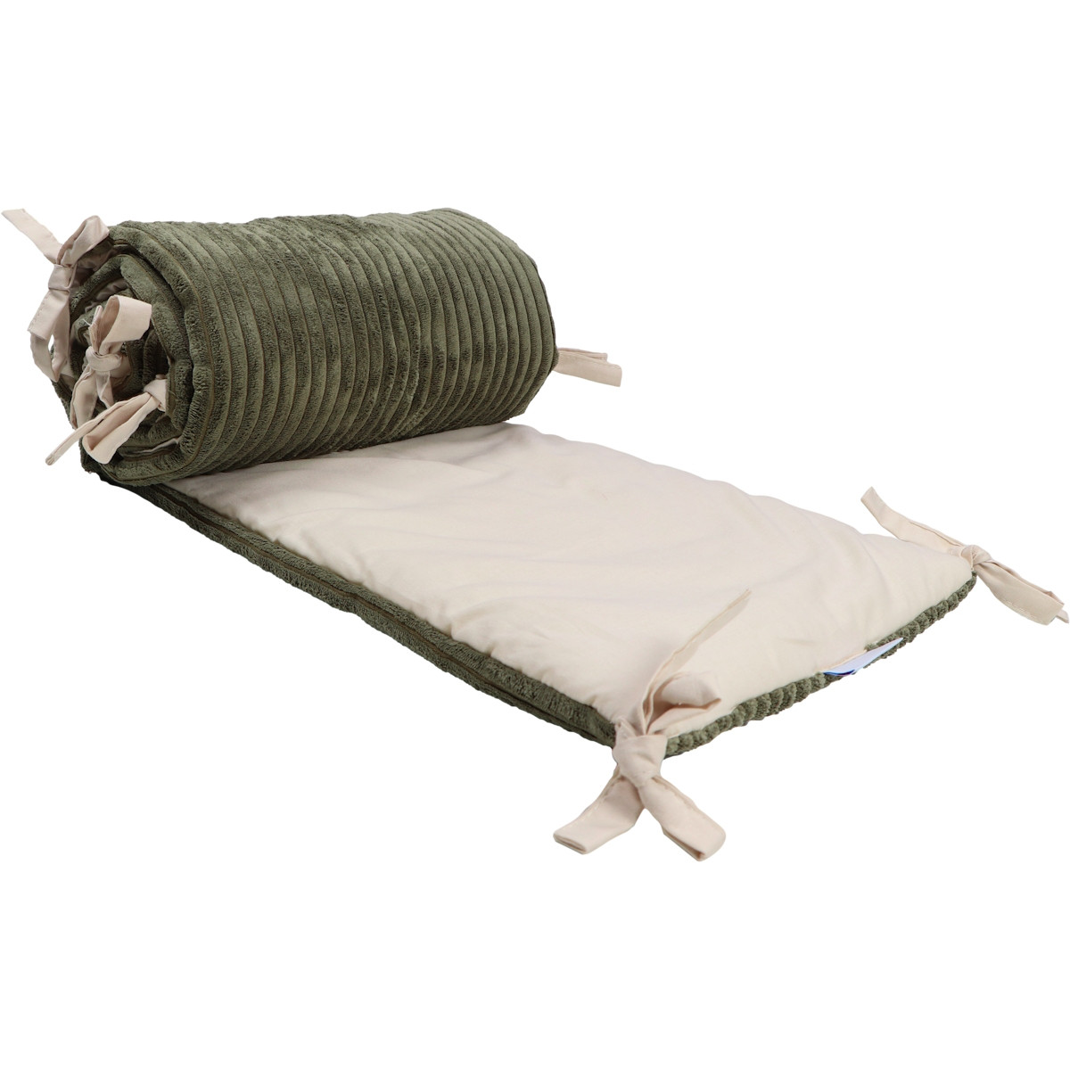 MamaLoes Velours Rib Groen 30 x 180 cm Bedbumper