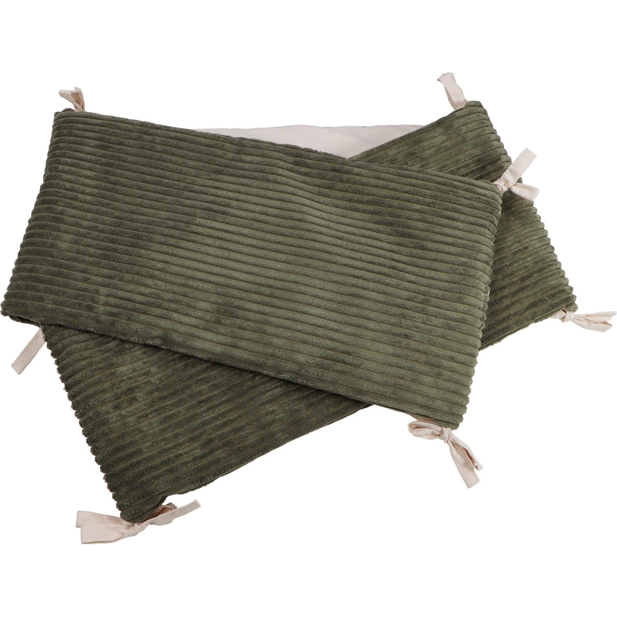 MamaLoes Velours Rib Groen 30 x 180 cm Bedbumper