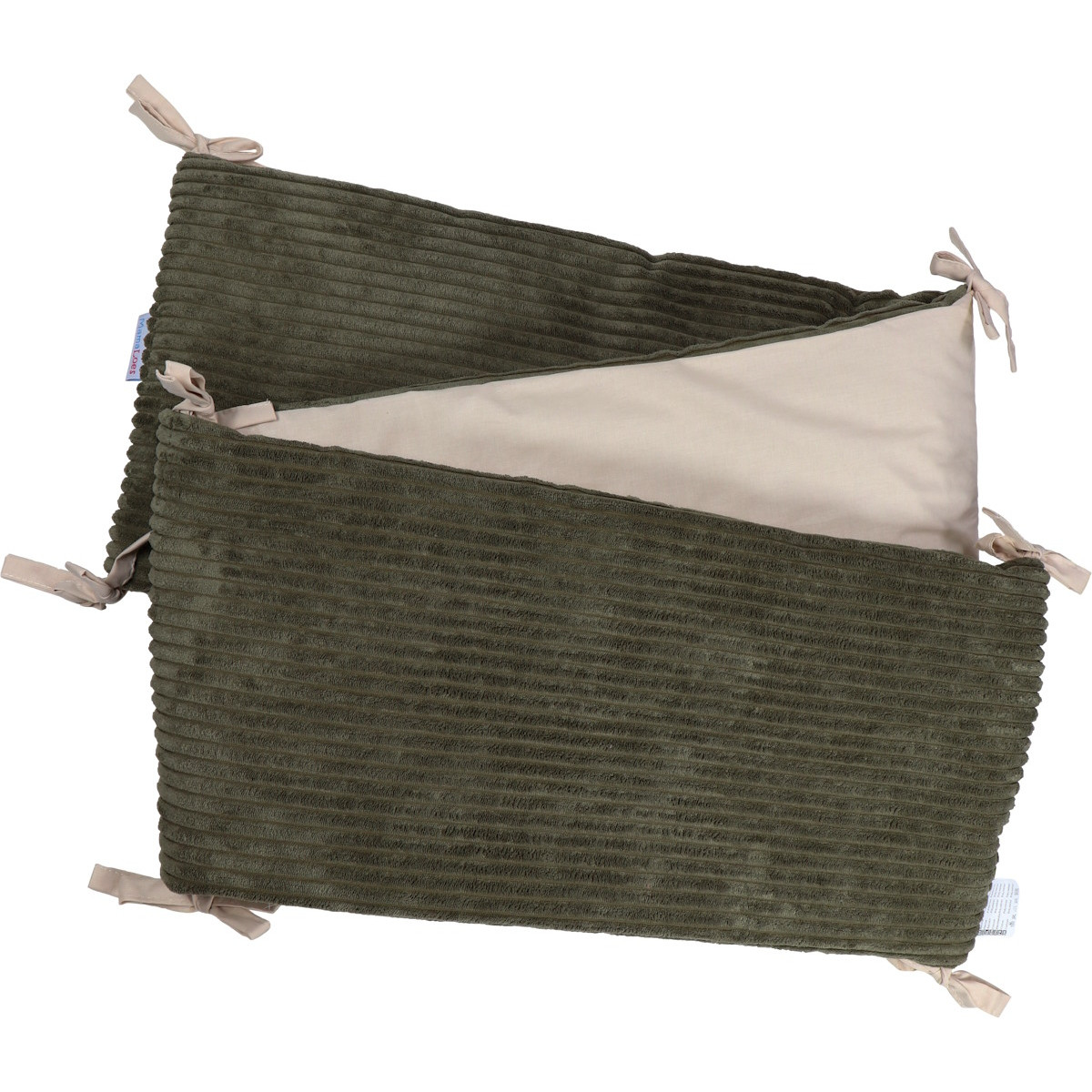 MamaLoes Velours Rib Groen 30 x 180 cm Bedbumper
