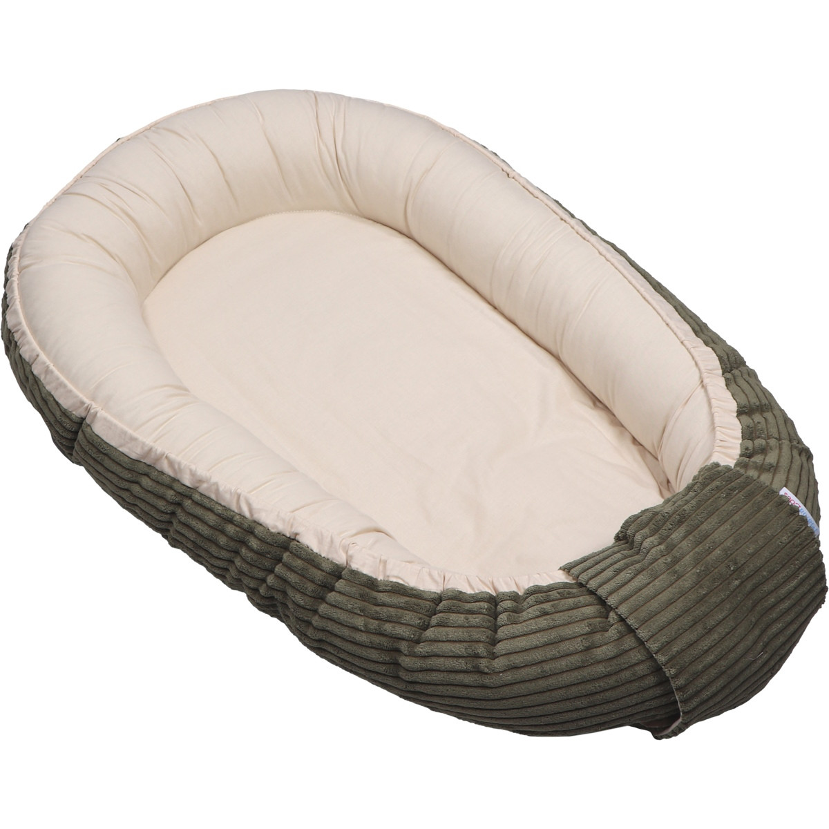 MamaLoes Velours Rib Groen Omkeerbaar Babynest