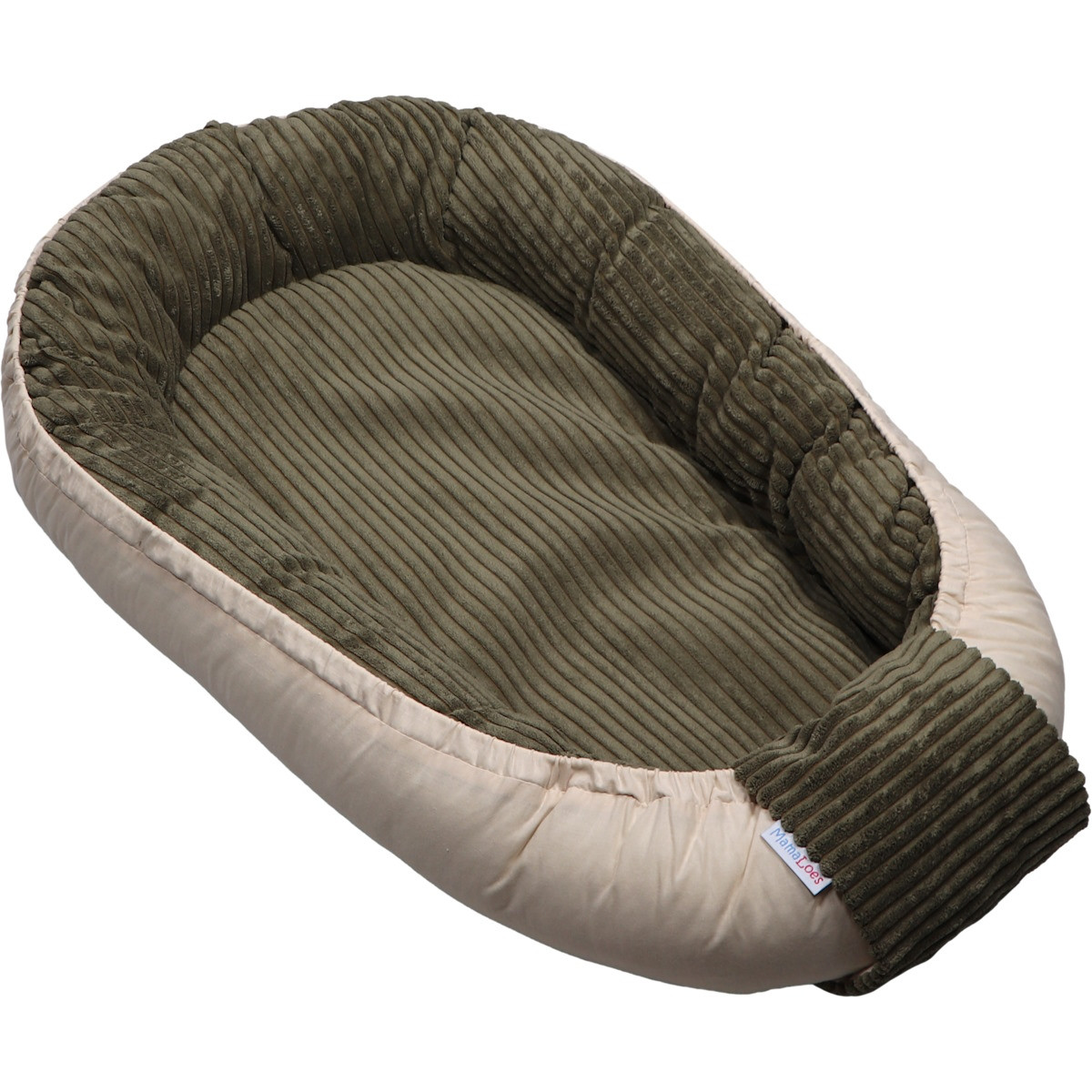 MamaLoes Velours Rib Groen Omkeerbaar Babynest