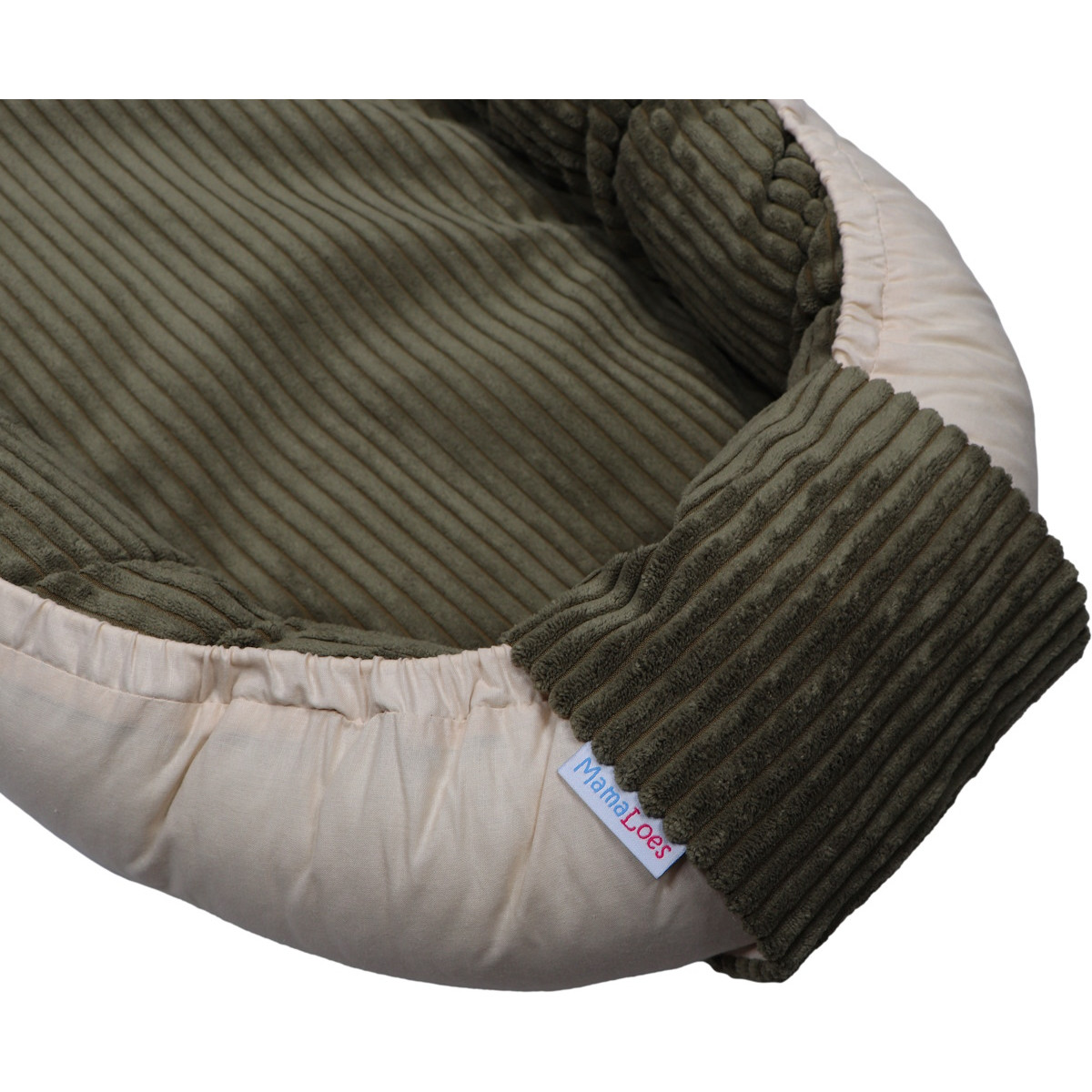 MamaLoes Velours Rib Groen Omkeerbaar Babynest